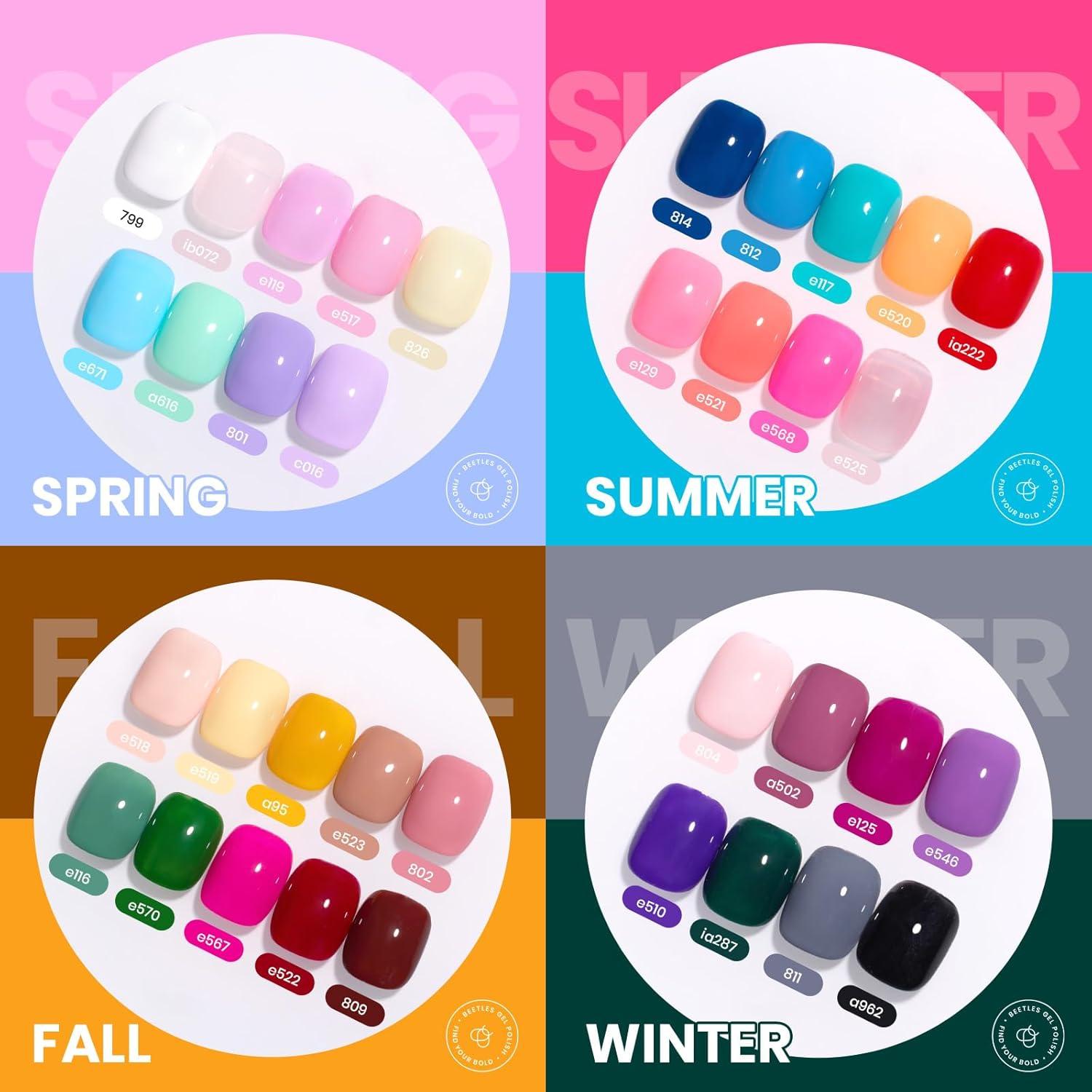 Set de Esmalte de Uñas en Gel Beetles 36 Colores Otoño