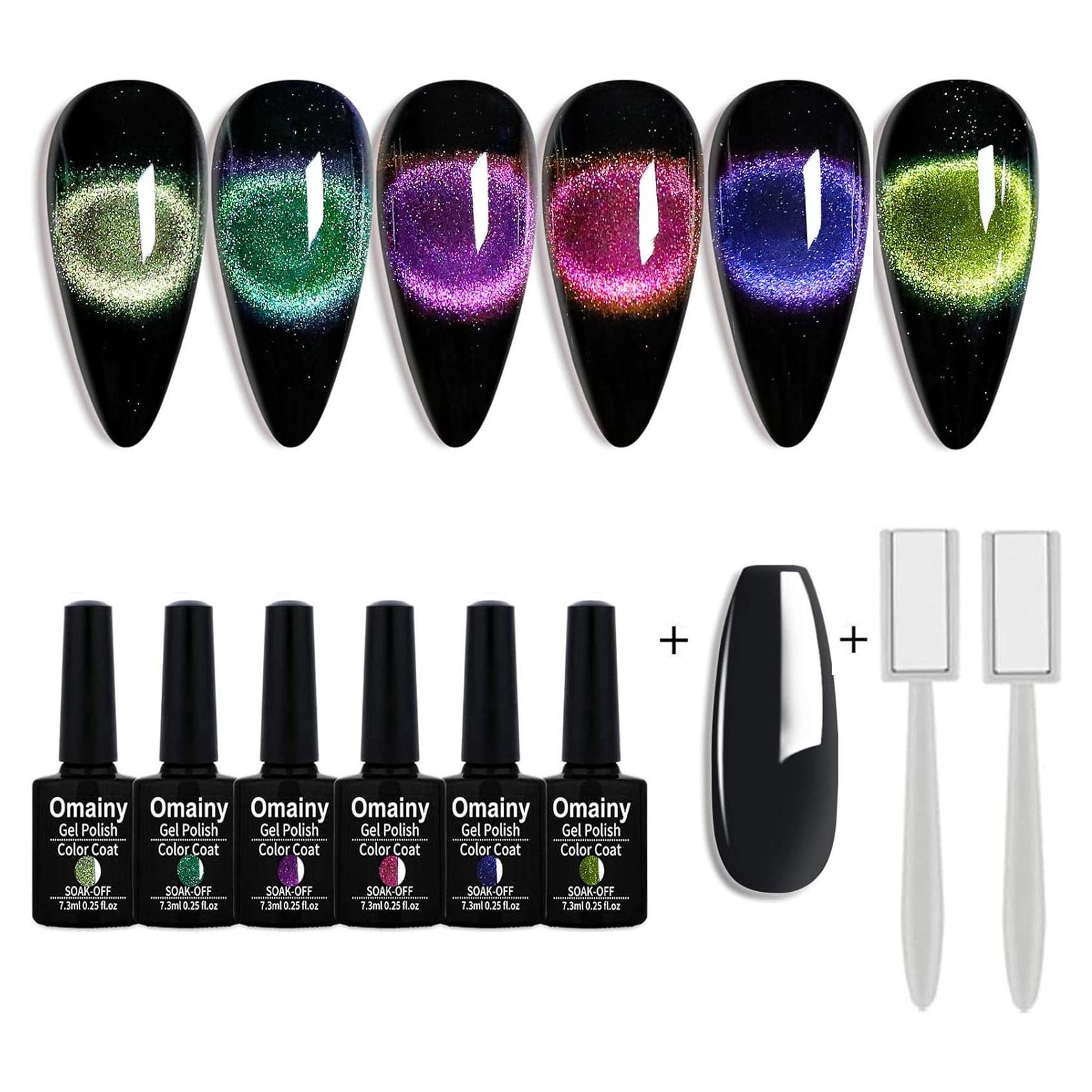 Juego de Esmalte de Uñas en Gel Omainy 9D 6 Colores Cat Eye