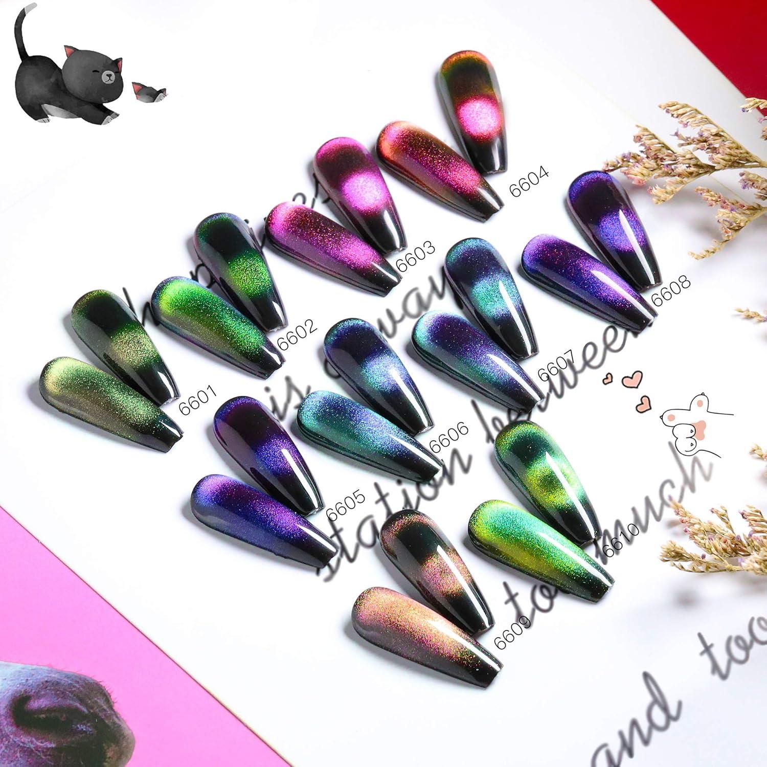 Juego de Esmalte de Uñas en Gel Omainy 9D 6 Colores Cat Eye