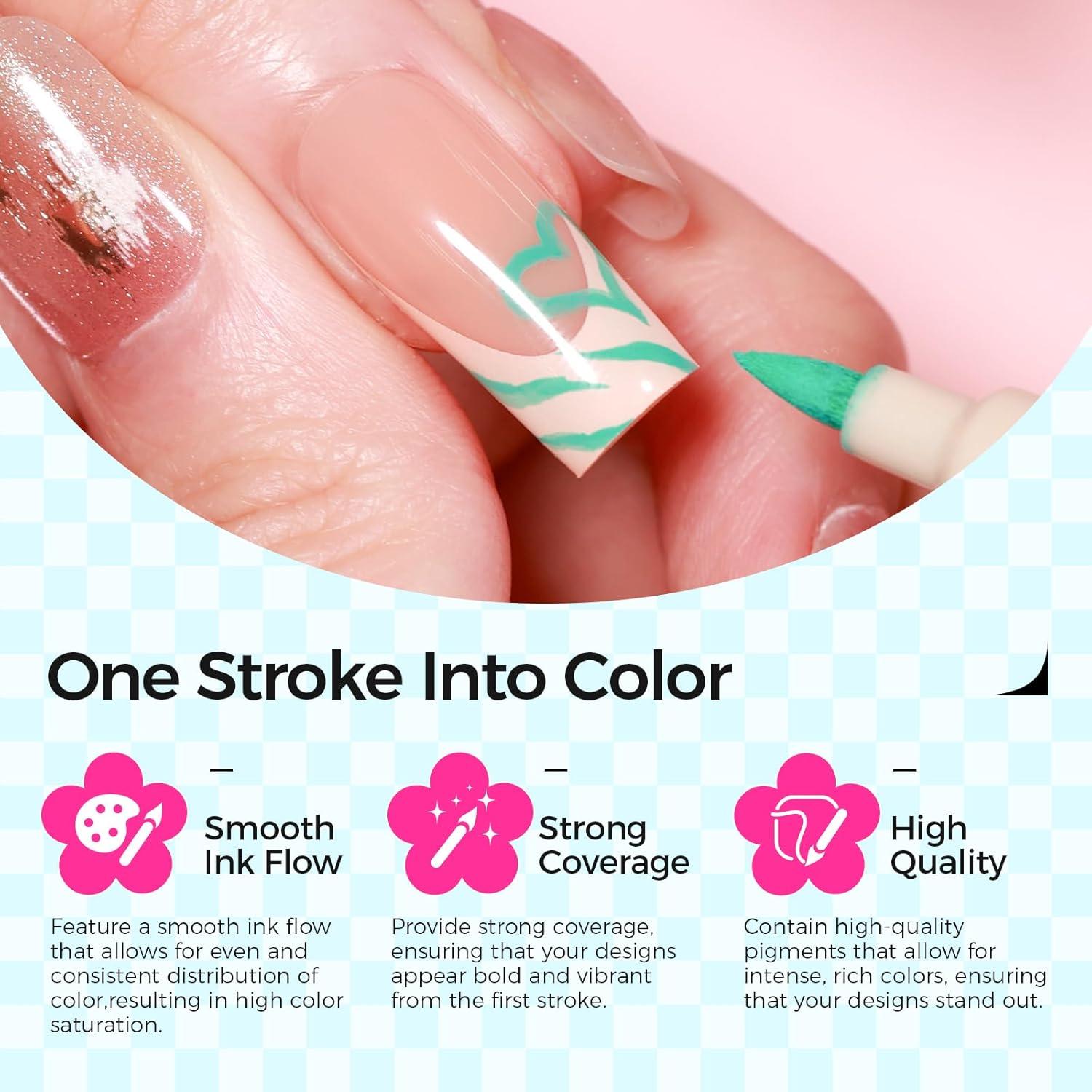 Juego de 12 Bolígrafos de Arte para Uñas GELLATIK 0.7mm