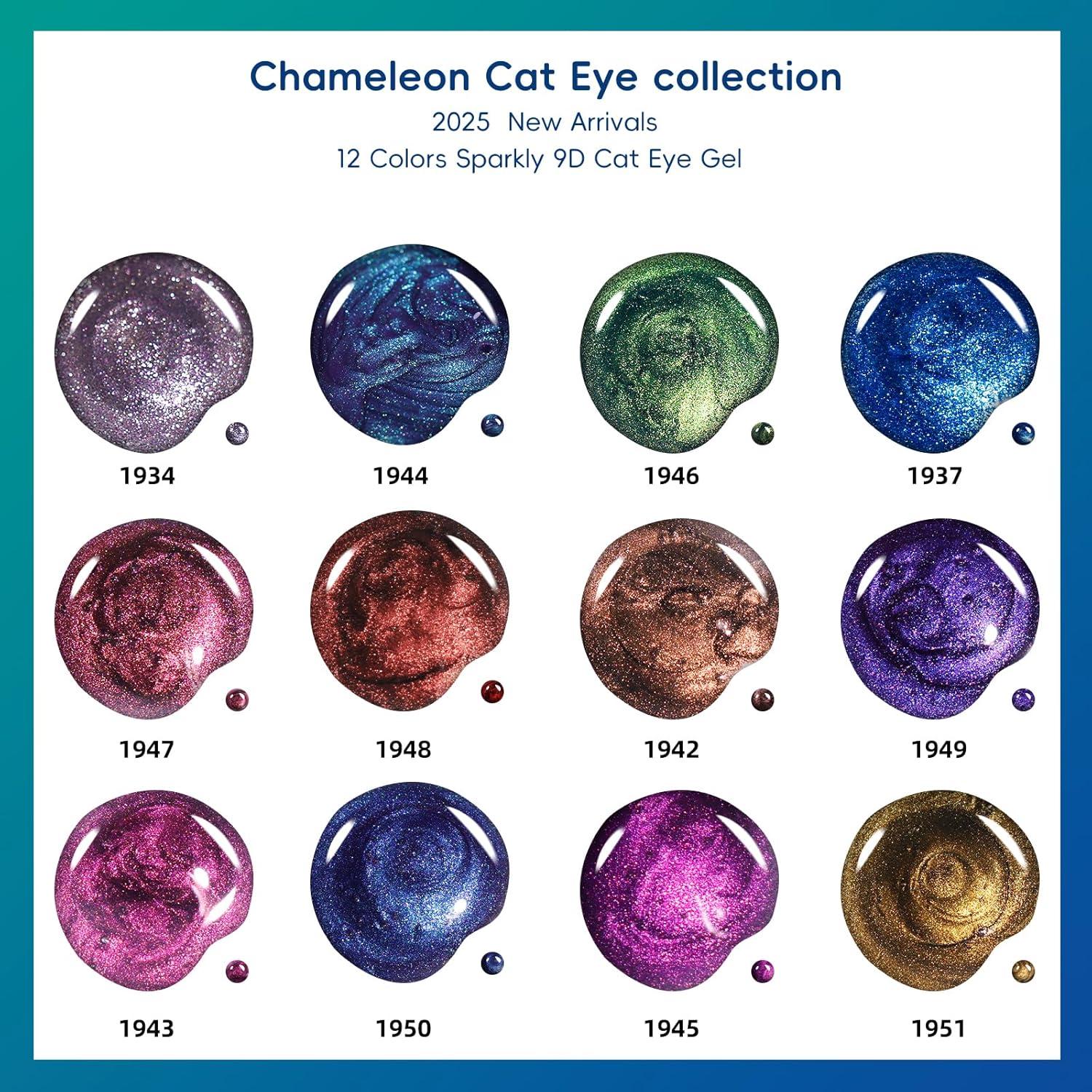 Kit de Esmalte de Uñas en Gel Clara Colors Cat Eye 12 Colores