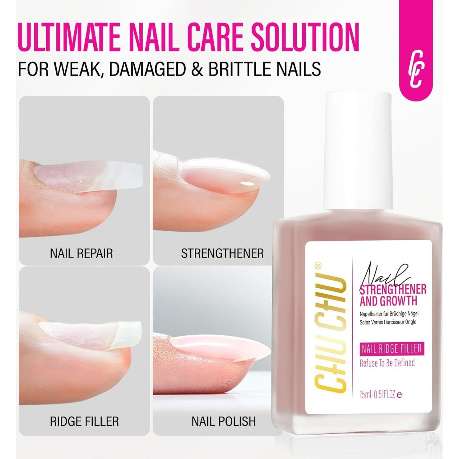 Endurecedor de Uñas 8 en 1 Durazno Polvoriento 15ml - Crecimiento y Reparación