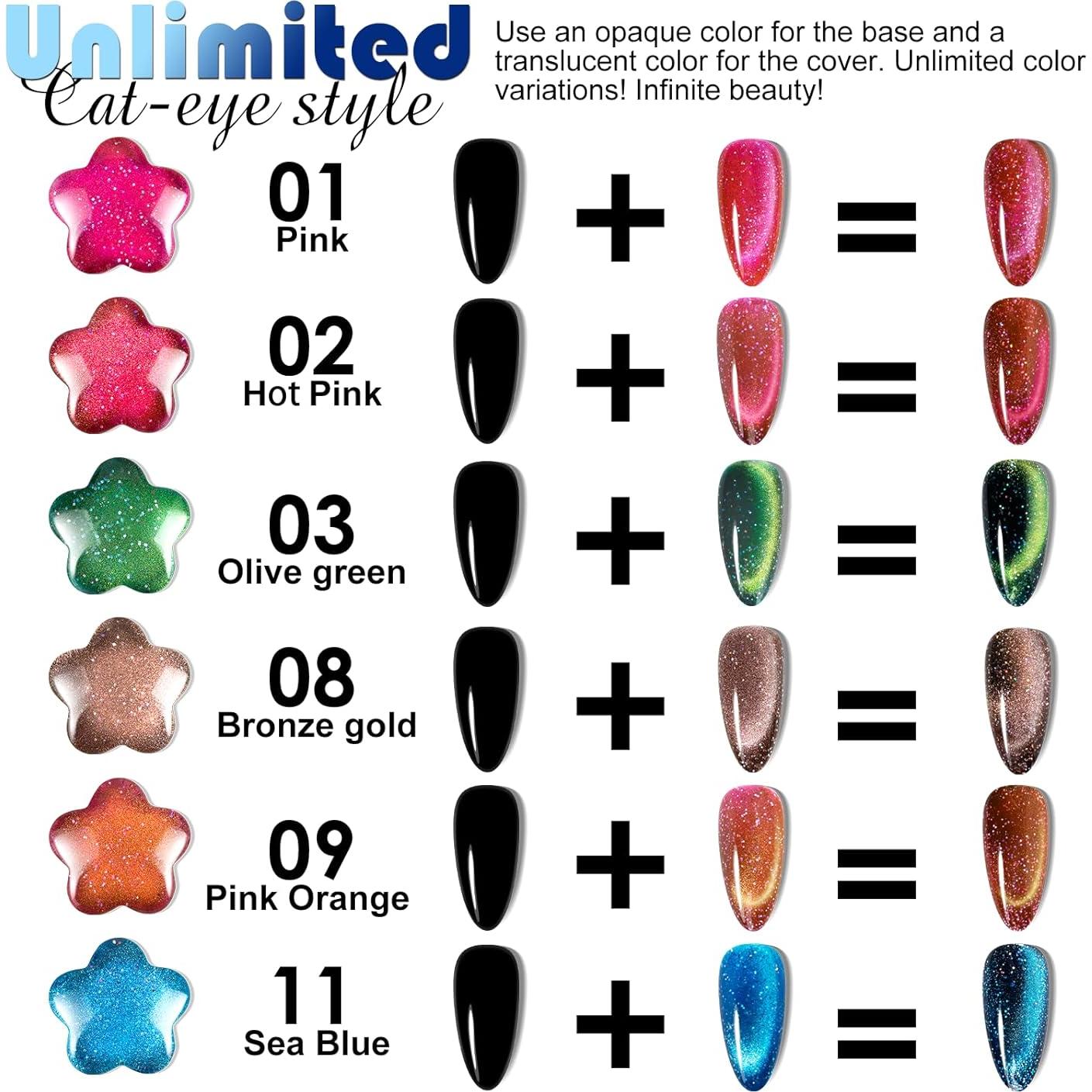 Esmalte de Uñas en Gel Ojo de Gato NXJ INFILILA 15ML Azul