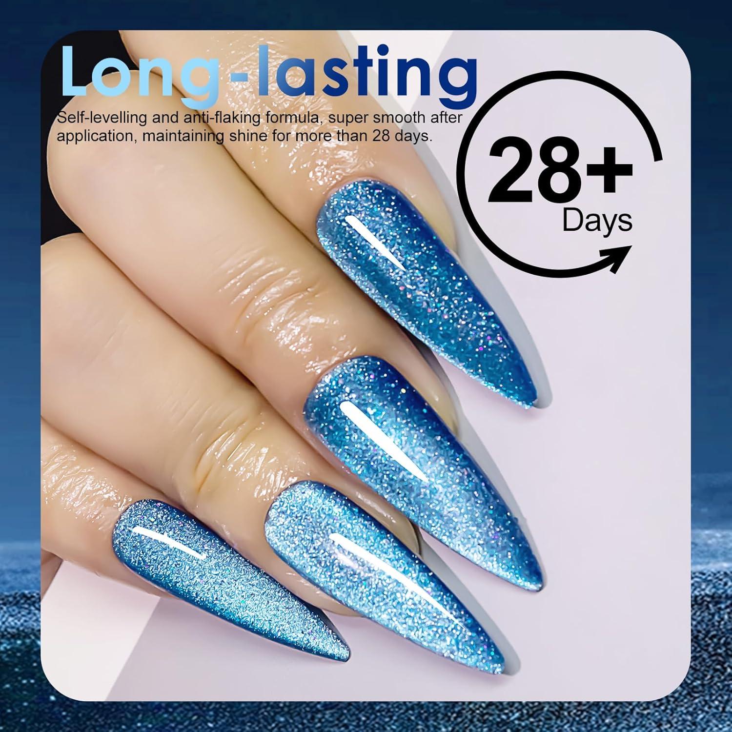 Esmalte de Uñas en Gel Ojo de Gato NXJ INFILILA 15ML Azul