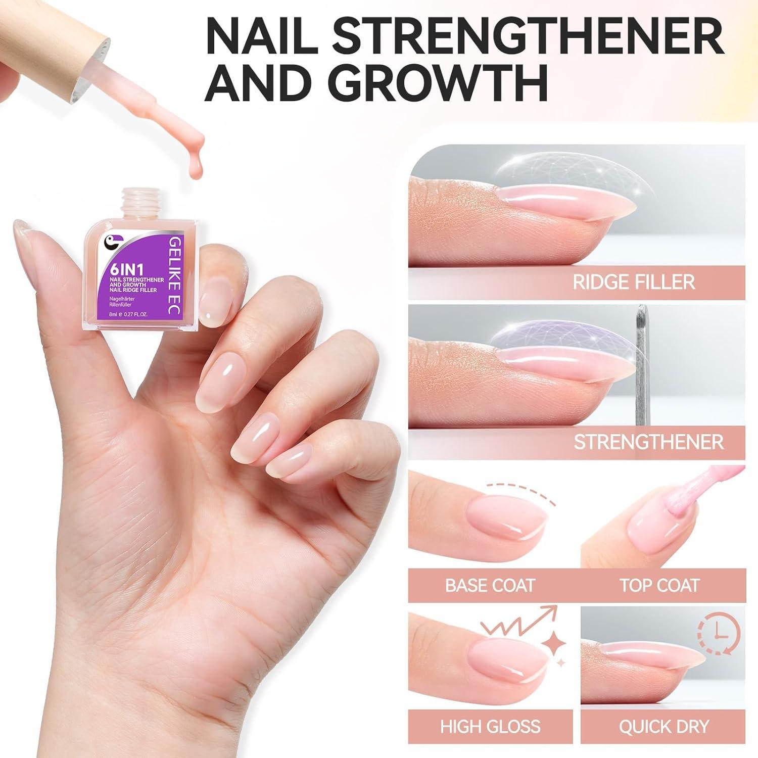 Endurecedor de Uñas Gelike 6 en 1 Natural Extra Fuerte 40g