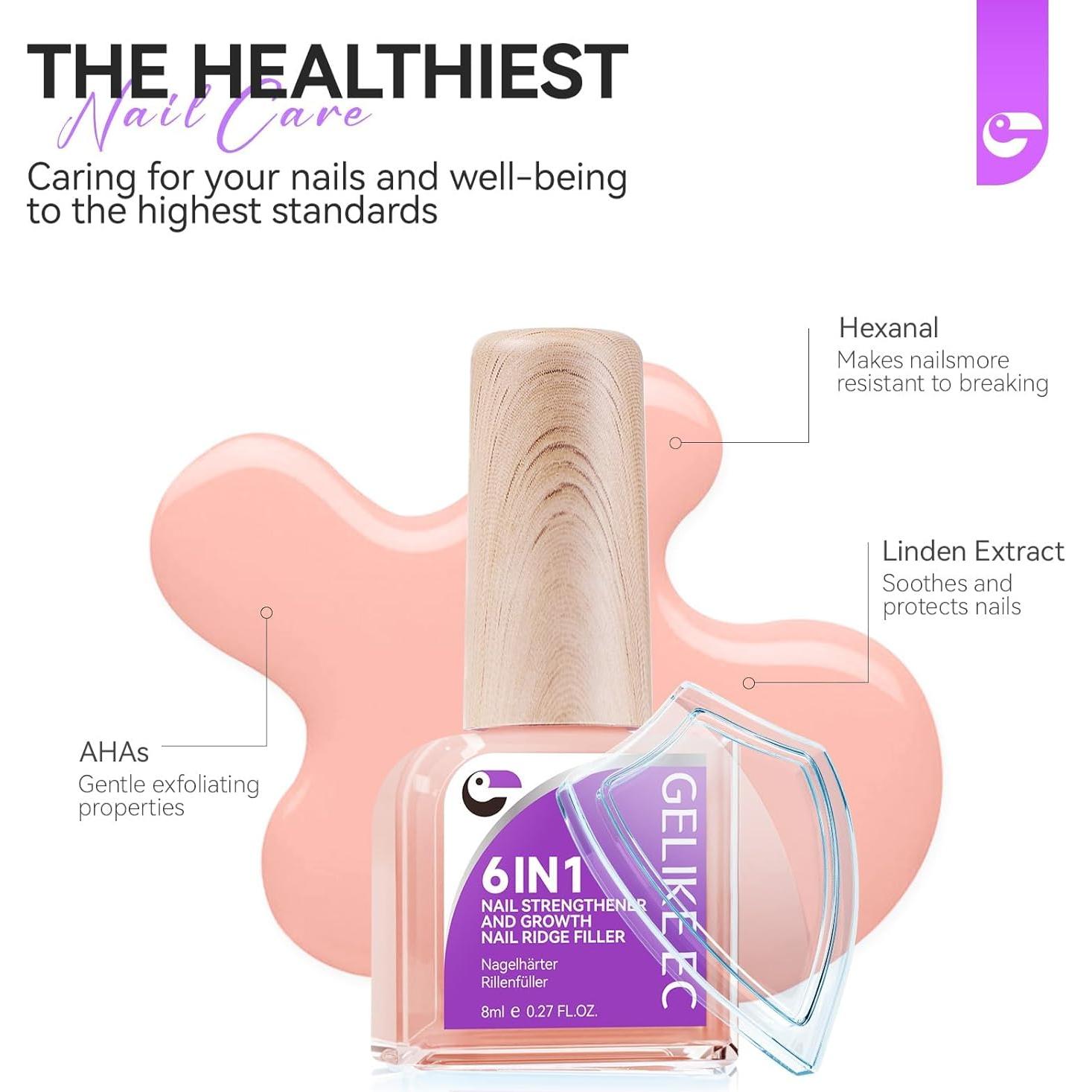 Endurecedor de Uñas Gelike 6 en 1 Natural Extra Fuerte 40g