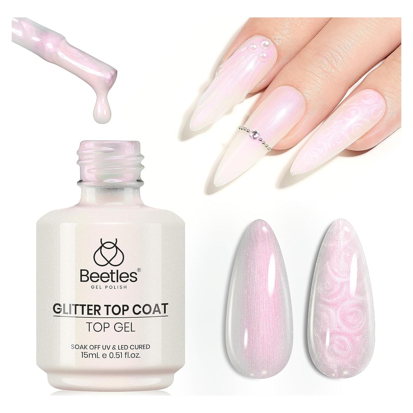 Esmalte de Uñas en Gel Beetles 2 en 1 Glitter Perlescente