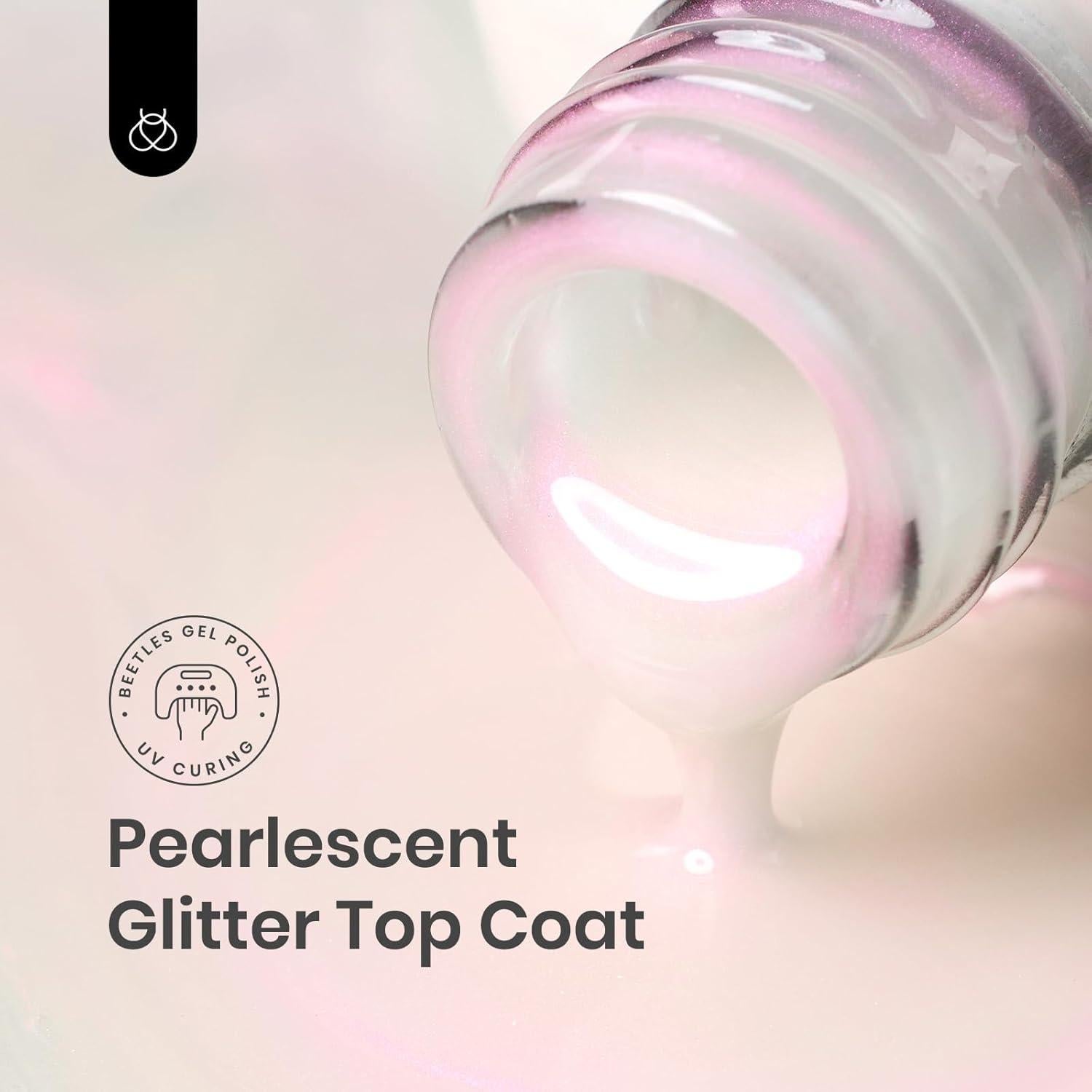 Esmalte de Uñas en Gel Beetles 2 en 1 Glitter Perlescente
