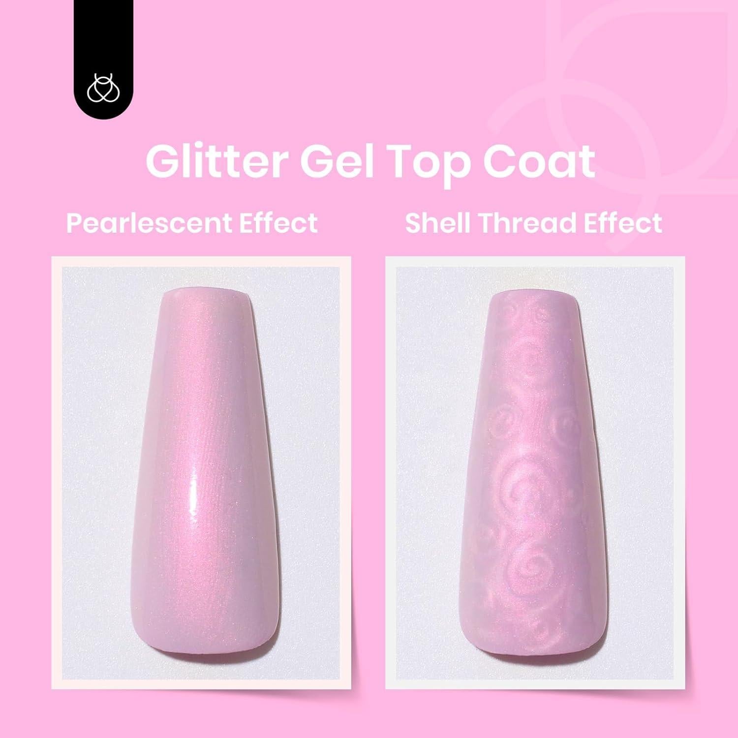 Esmalte de Uñas en Gel Beetles 2 en 1 Glitter Perlescente