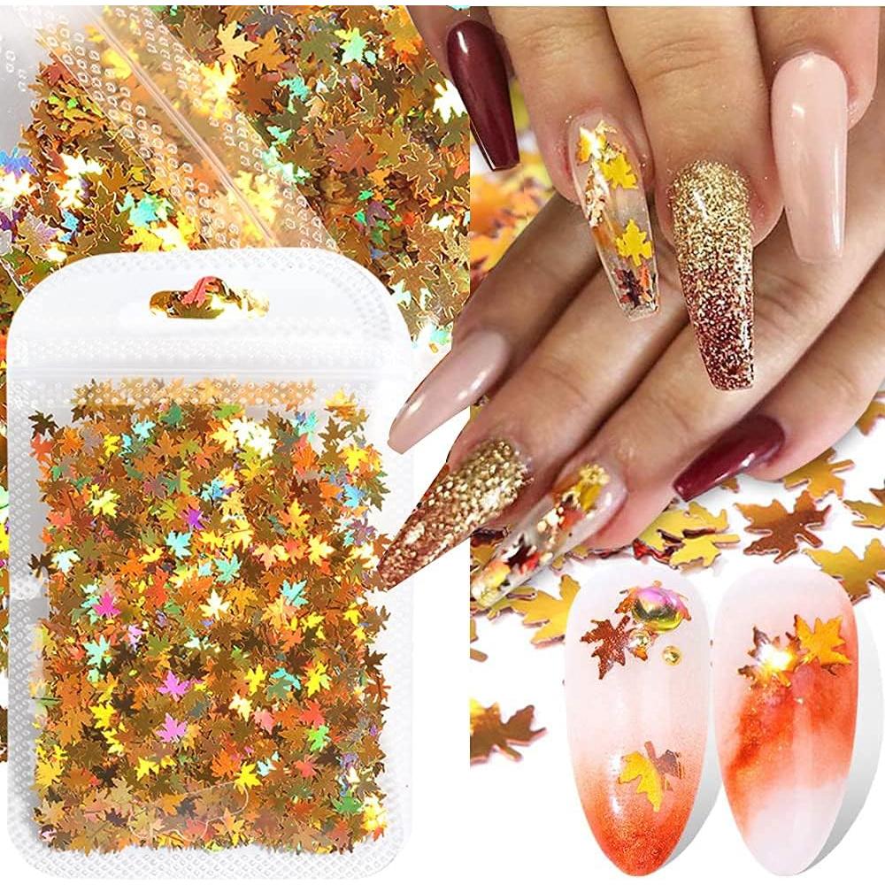 Set 5 Copos de Uñas Hojas de Arce Brillantes ASVNRES