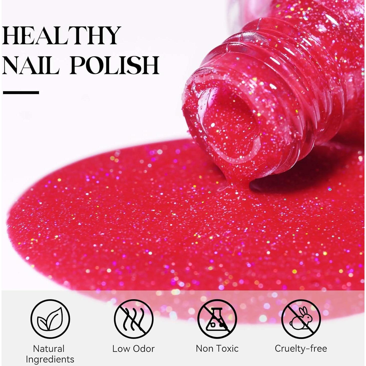 Esmalte de Uñas Rosa Brillante MIZHSE 15ml Secado Rápido