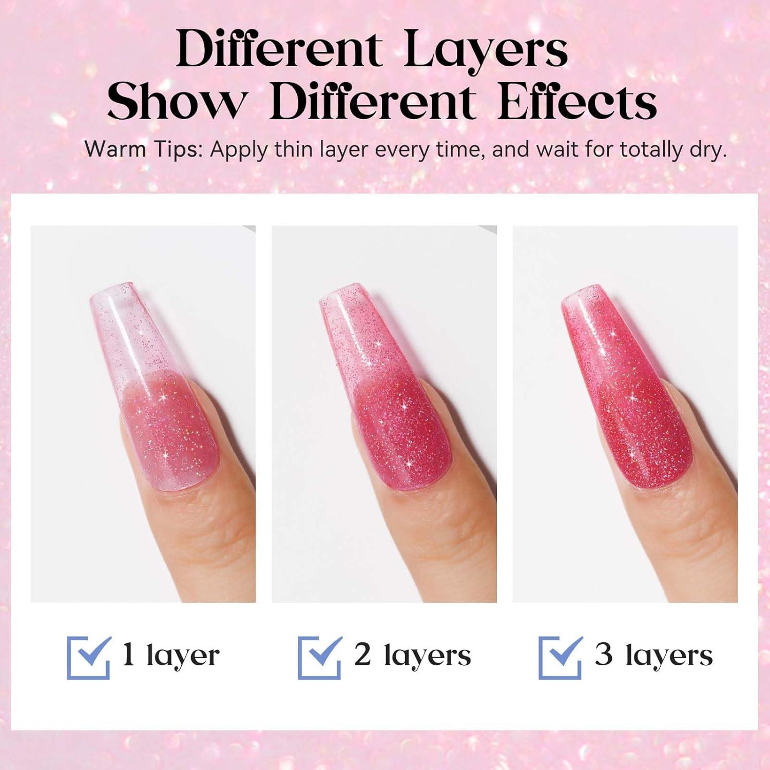 Esmalte de Uñas Rosa Brillante MIZHSE 15ml Secado Rápido