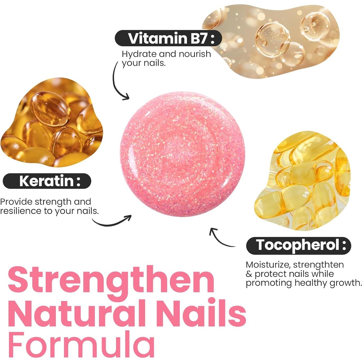 Esmalte de Uñas Rosa Beetles 15ml Secado Rápido Brillo Dorado