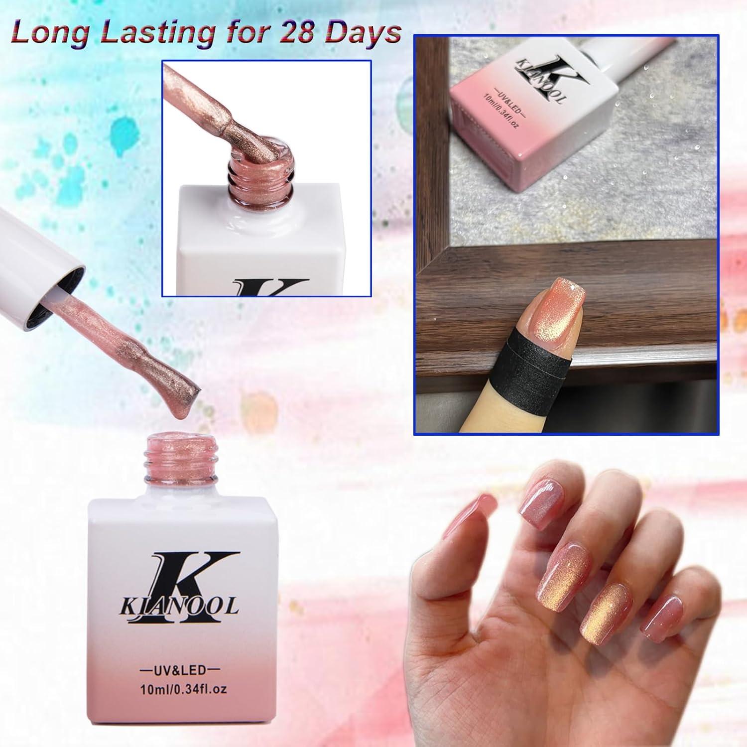 Set de Esmalte de Uñas en Gel KIANOOL Ojo de Gato 6 Piezas 10ML