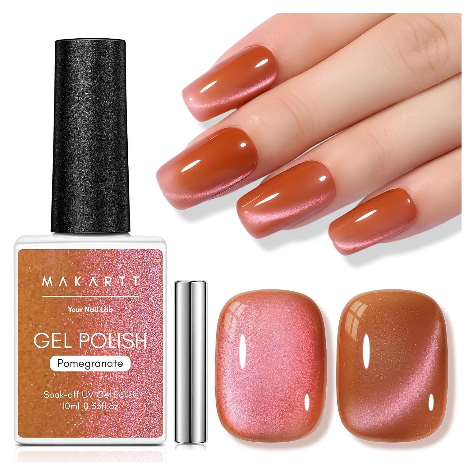 Esmalte de Uñas Gel Ojo de Gato Makartt 10ml Rojo Granada