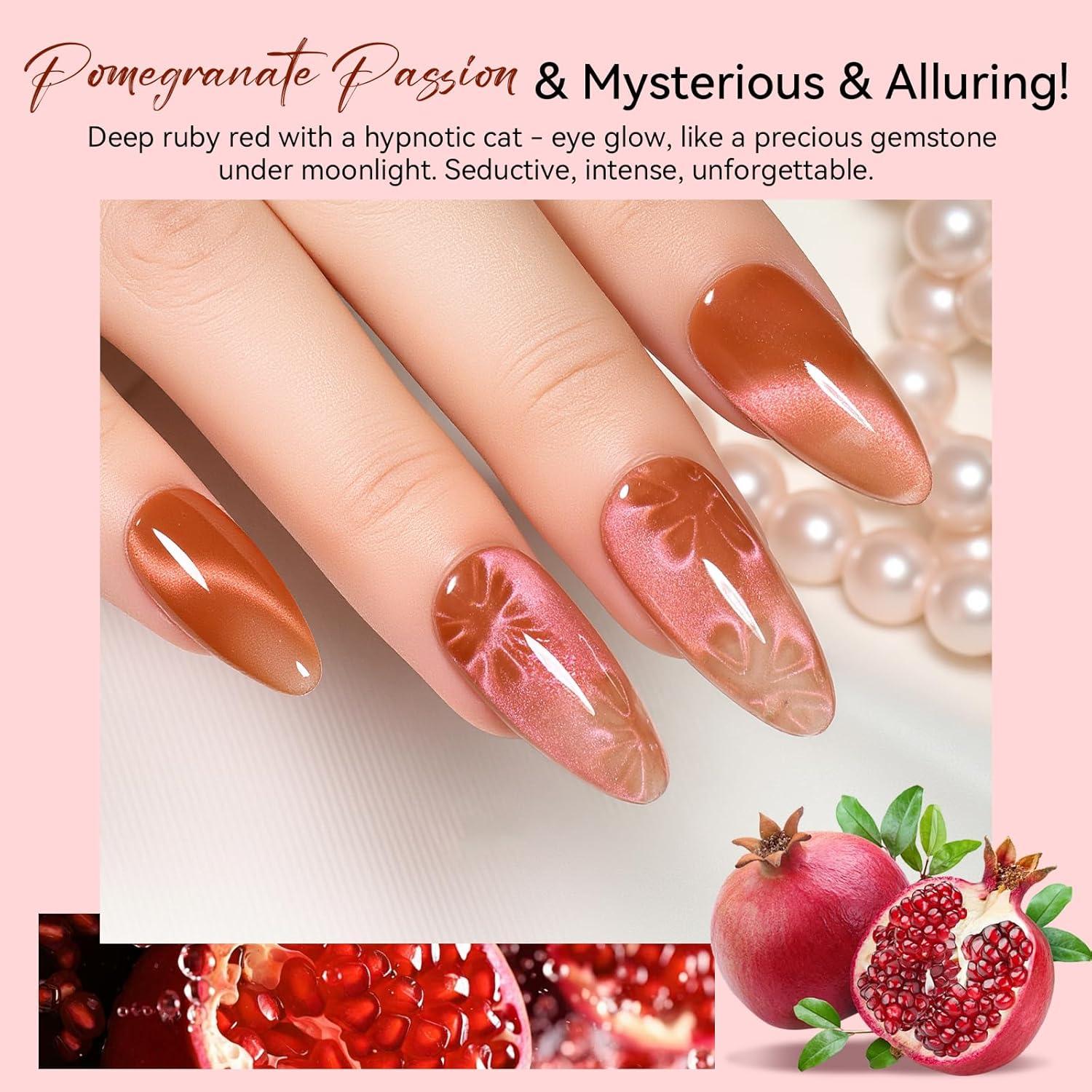 Esmalte de Uñas Gel Ojo de Gato Makartt 10ml Rojo Granada