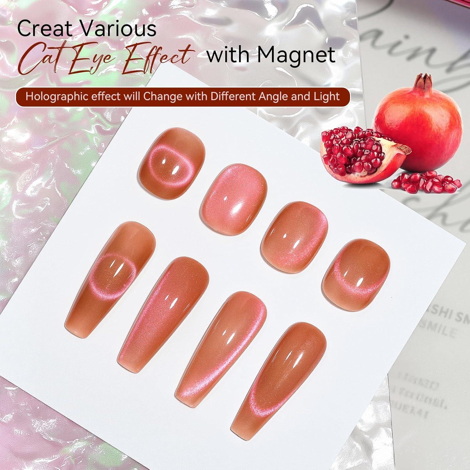 Esmalte de Uñas Gel Ojo de Gato Makartt 10ml Rojo Granada