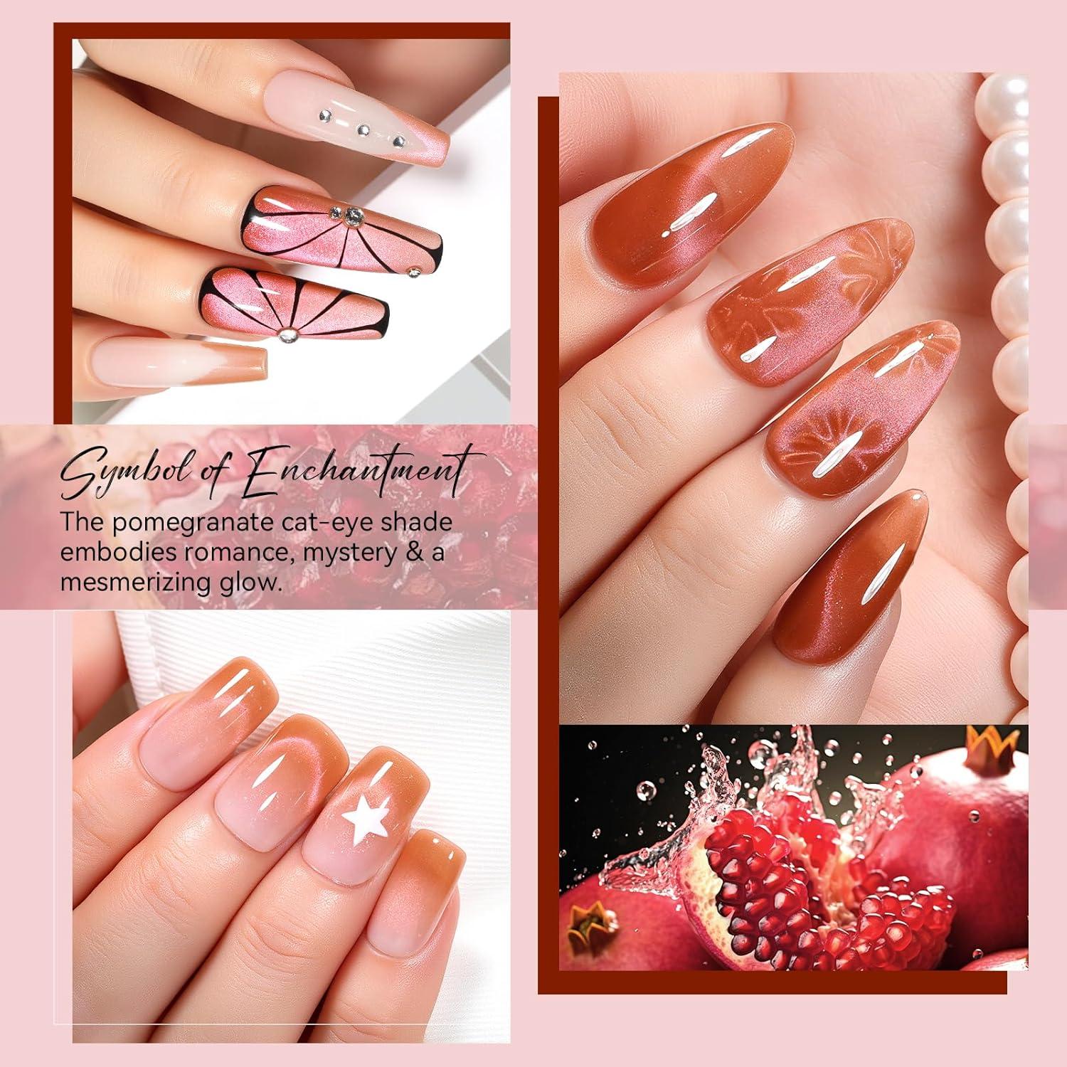 Esmalte de Uñas Gel Ojo de Gato Makartt 10ml Rojo Granada