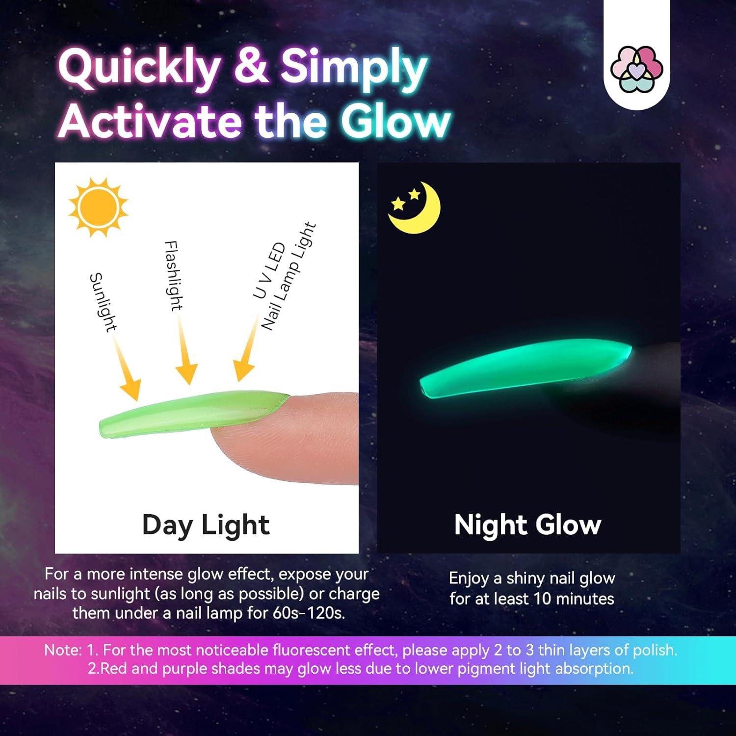 Set de Esmalte de Uñas Brilla en la Oscuridad SAVILAND 14 Piezas