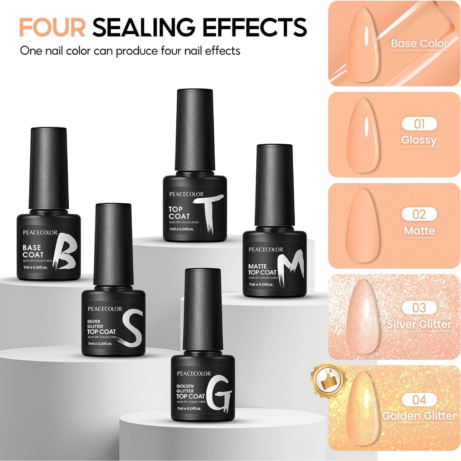 Kit de Esmalte de Uñas en Gel PEACECOLOR 26 Pcs 20 Colores Otoño