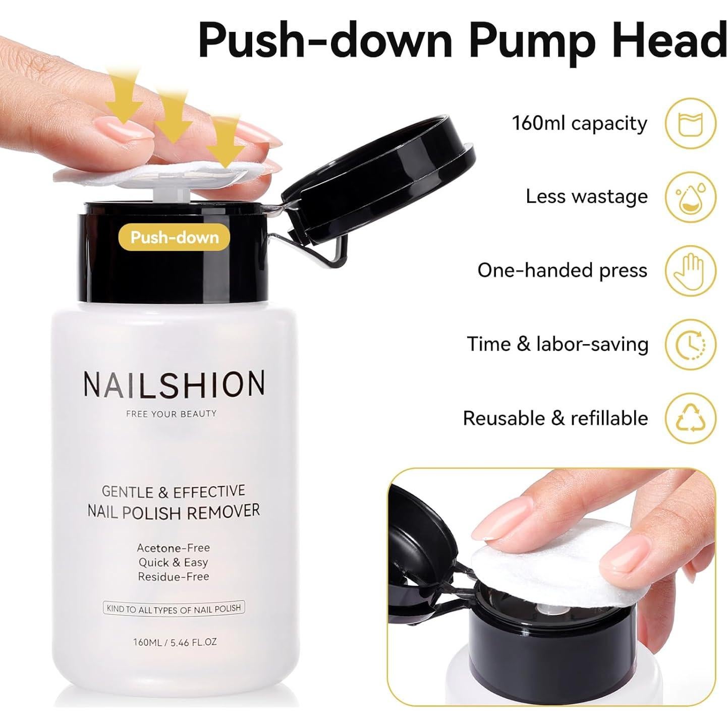 Removedor de Esmalte Sin Acetona Nailshion 160 ml Rápido