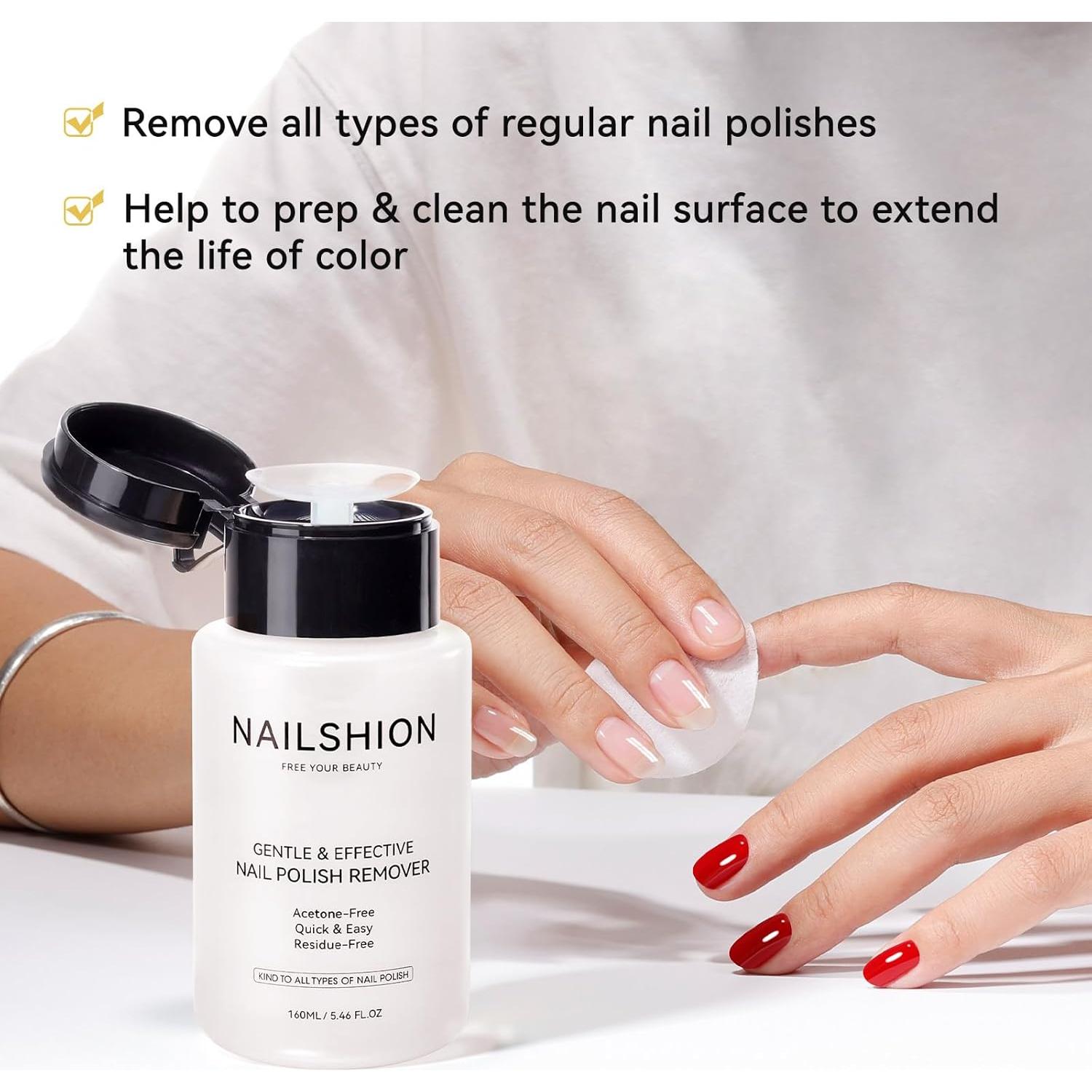 Removedor de Esmalte Sin Acetona Nailshion 160 ml Rápido