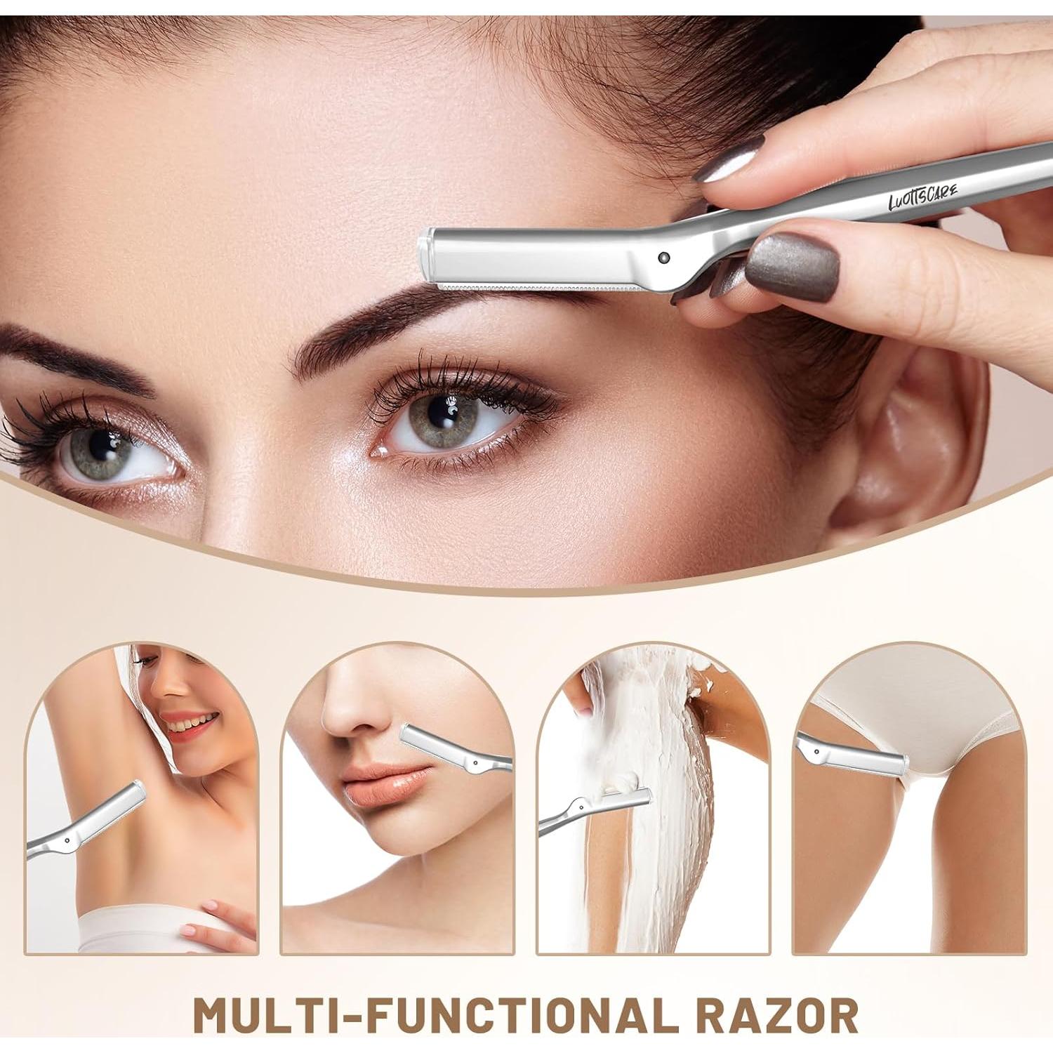 20 Cuchillas de Cejas LuottsCare para Dermaplaning Mujeres