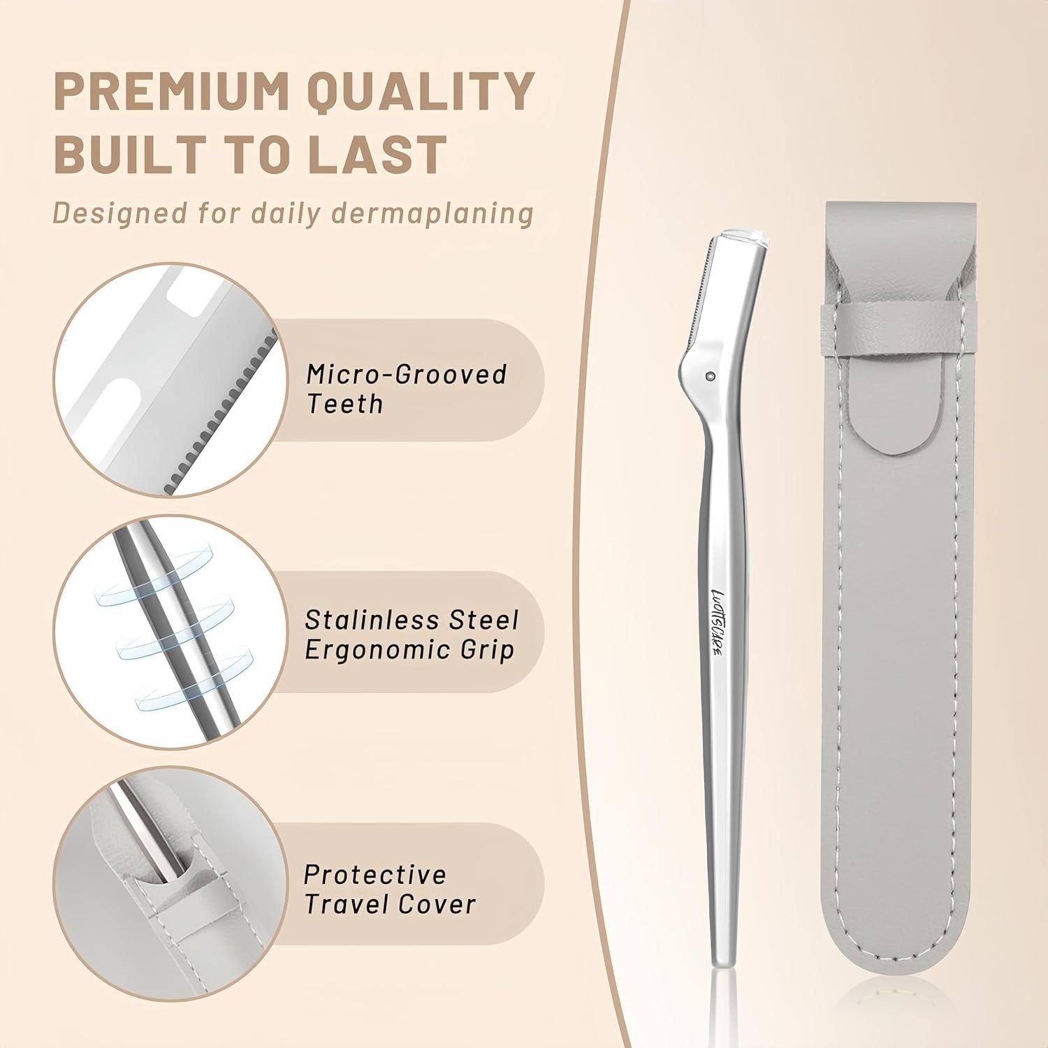 Rasuradora de Cejas LuottsCare con 10 Cuchillas y Funda