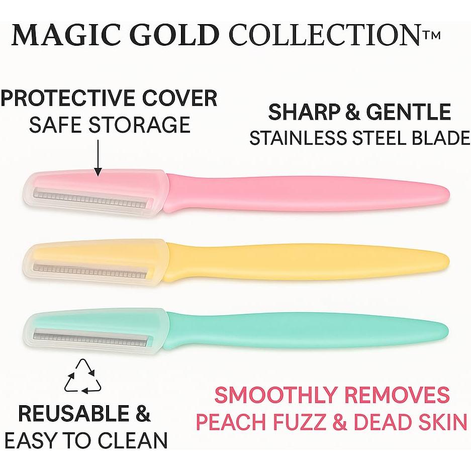 Rasuradora Dermaplane Magic Gold para Mujeres - Vello Facial y Cejas