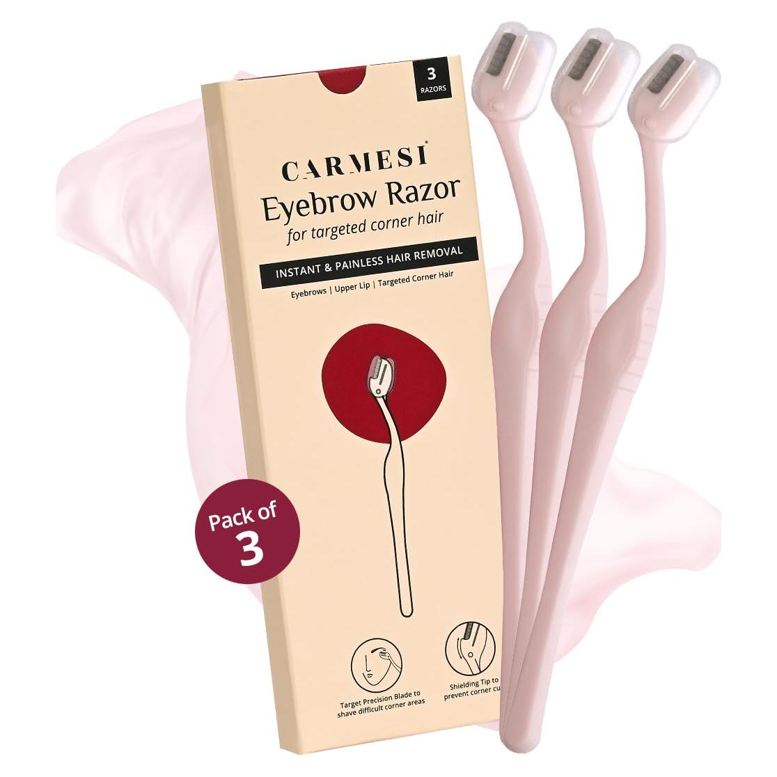 Rasuradora de Cejas Carmesi - Precisión y Sin Dolor - 3 Unidades