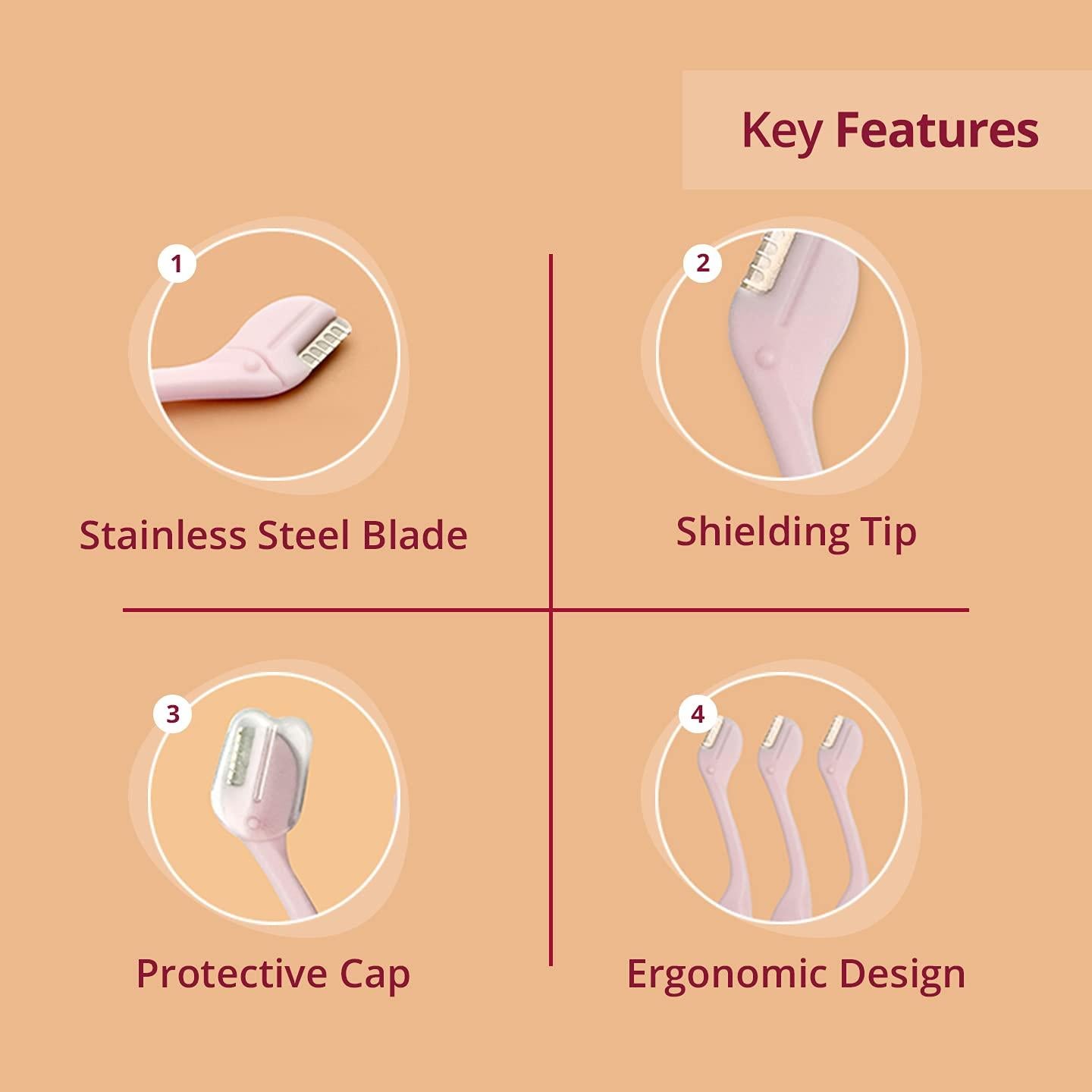 Rasuradora de Cejas Carmesi - Precisión y Sin Dolor - 3 Unidades