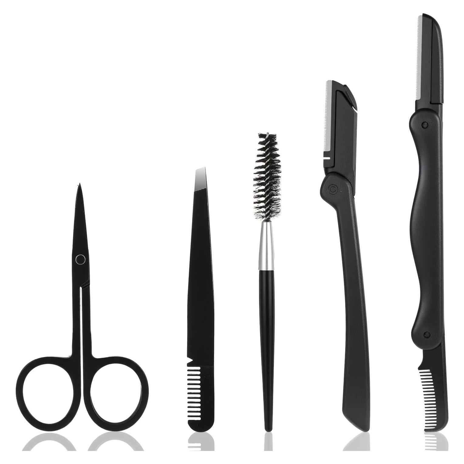 Set de Cuidado de Cejas 5-en-1 Vin Beauty - Rasuradora, Tijeras, Pinzas