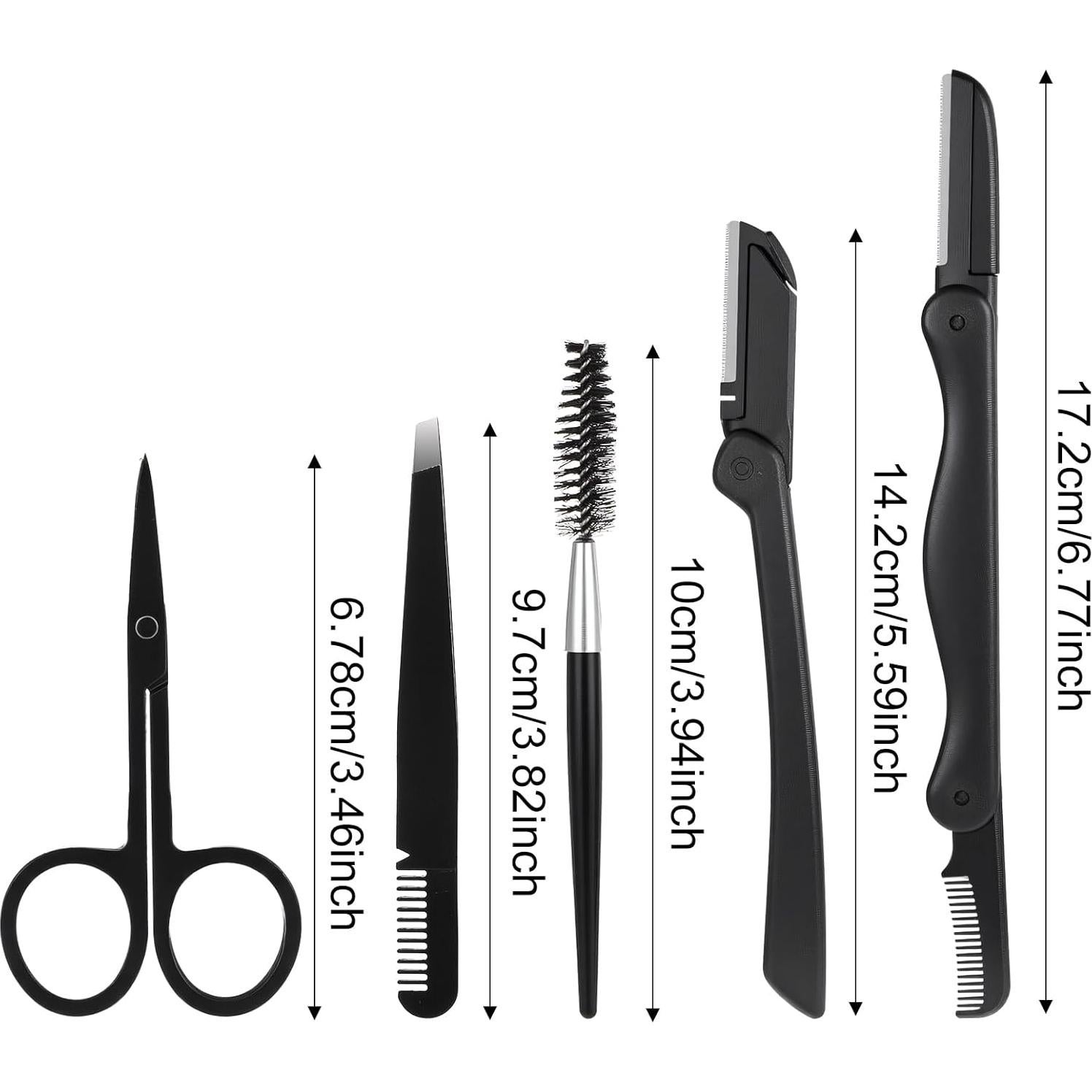 Set de Cuidado de Cejas 5-en-1 Vin Beauty - Rasuradora, Tijeras, Pinzas