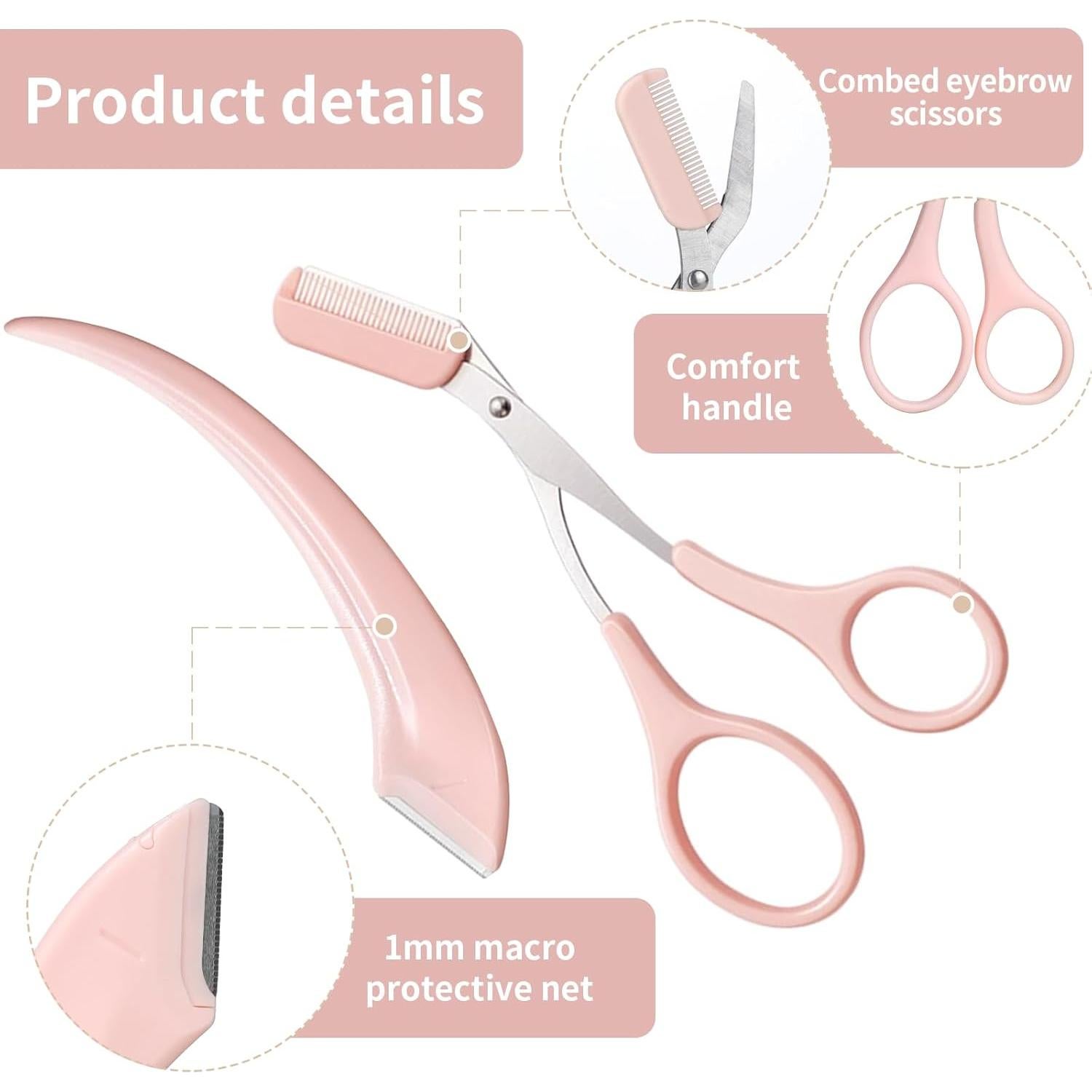 Juego de Recortador de Cejas MSQ Acero Inoxidable 2 Piezas