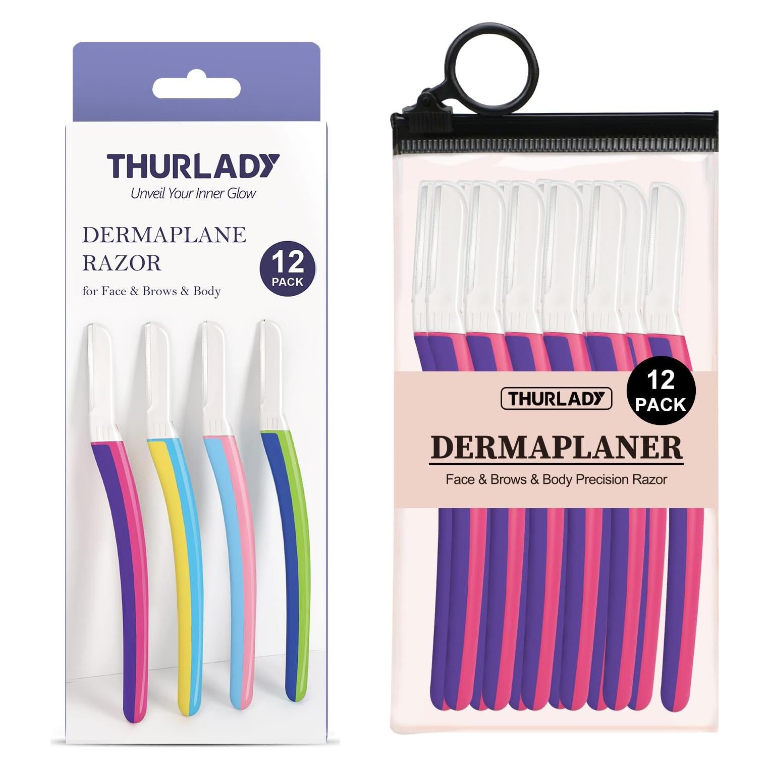 Rasuradora Dermaplane THURLADY para Mujeres - 12 Piezas Fucsia