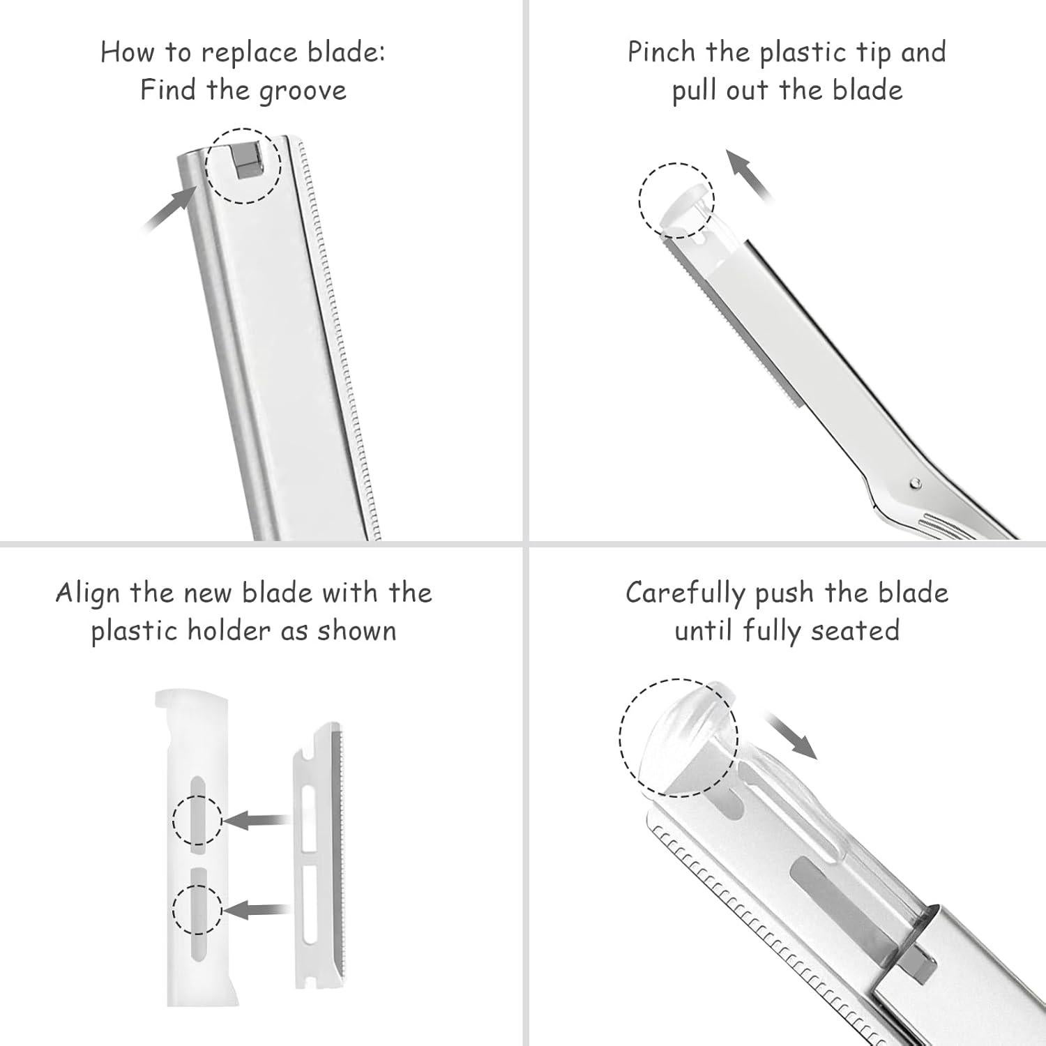 Rasuradora Dermaplane HUAUOO para Mujeres con 6 Cuchillas