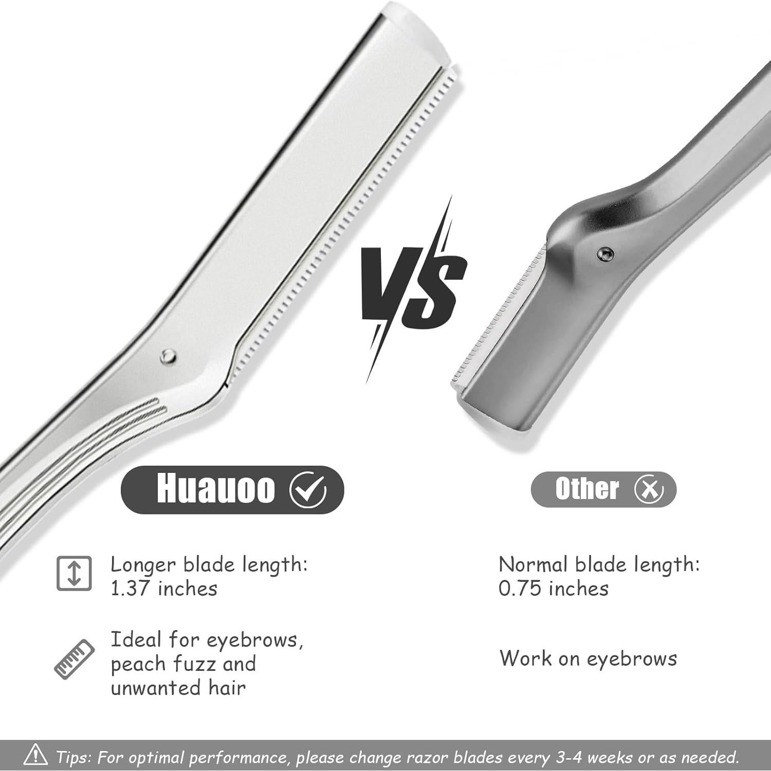 Rasuradora Dermaplane HUAUOO para Mujeres con 6 Cuchillas