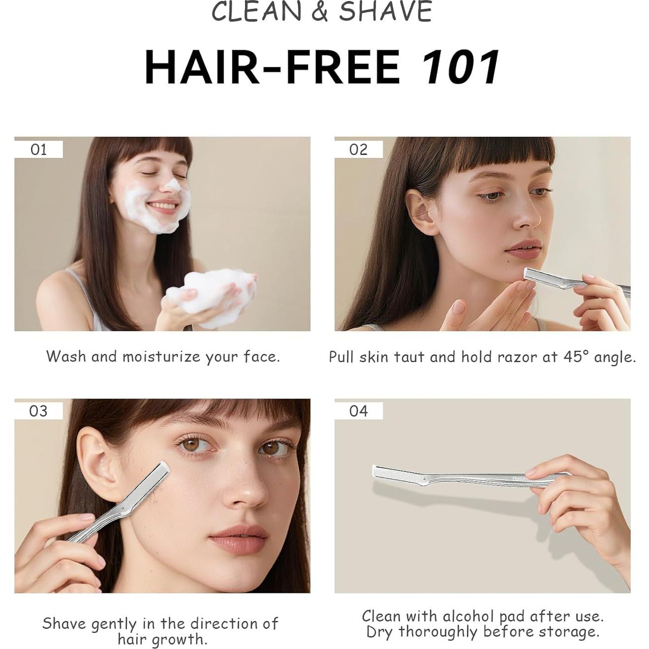 Rasuradora Dermaplane HUAUOO para Mujeres con 6 Cuchillas