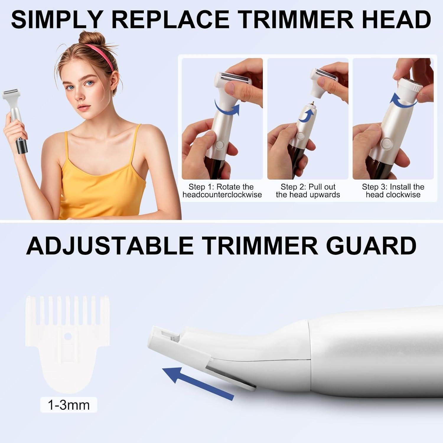 Recortadora de Bikini 5 en 1 Vnina - Afeitadora Eléctrica Recargable