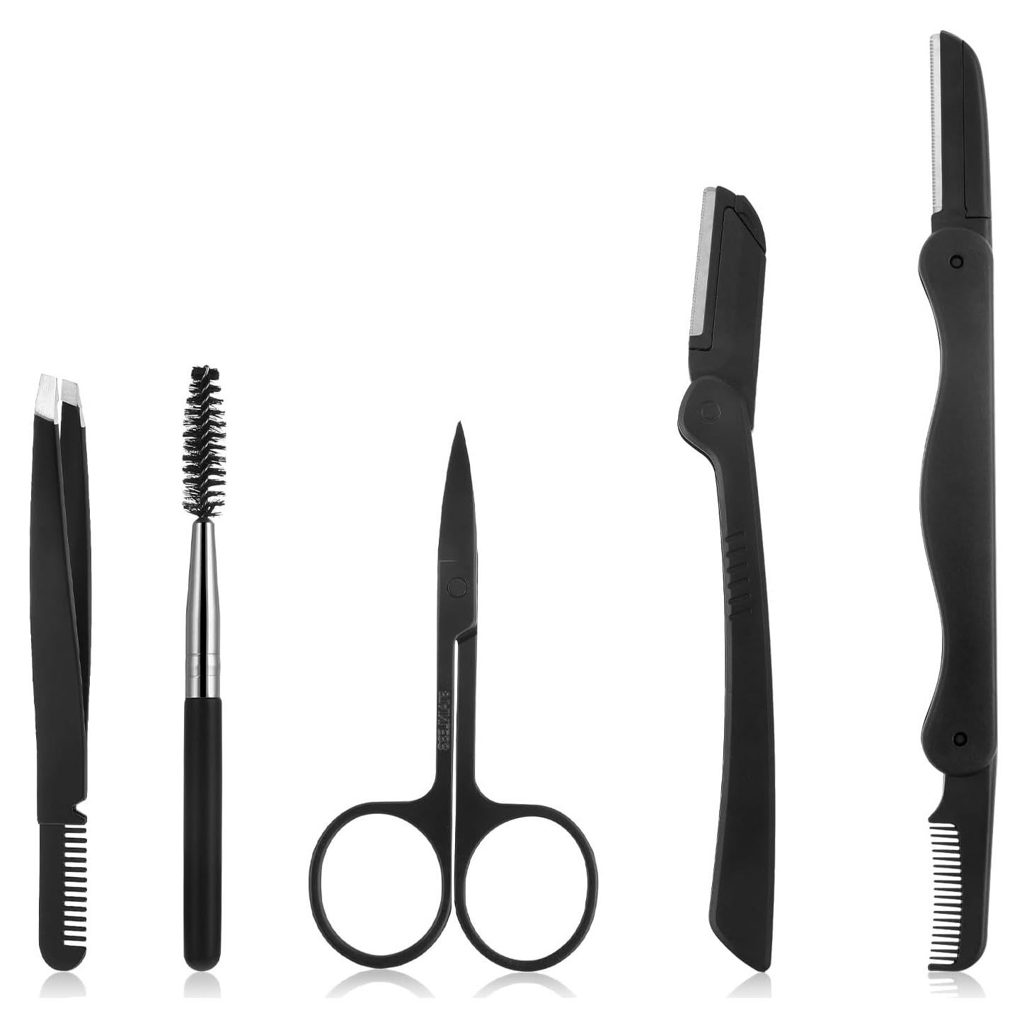 Set de Cuidado de Cejas 5 en 1 Qulkws - Tijeras, Pinzas, Peine
