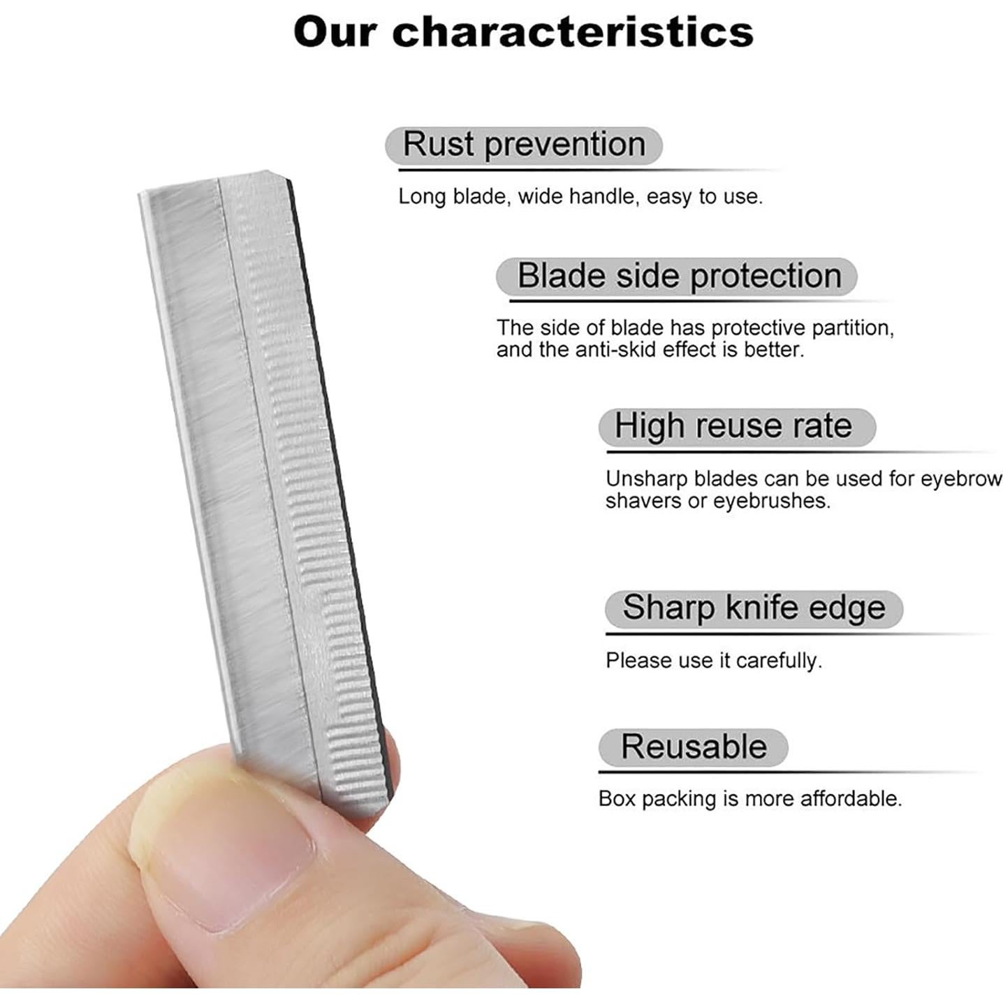 50 Cuchillas de Afeitar de Acero Inoxidable Dealglad