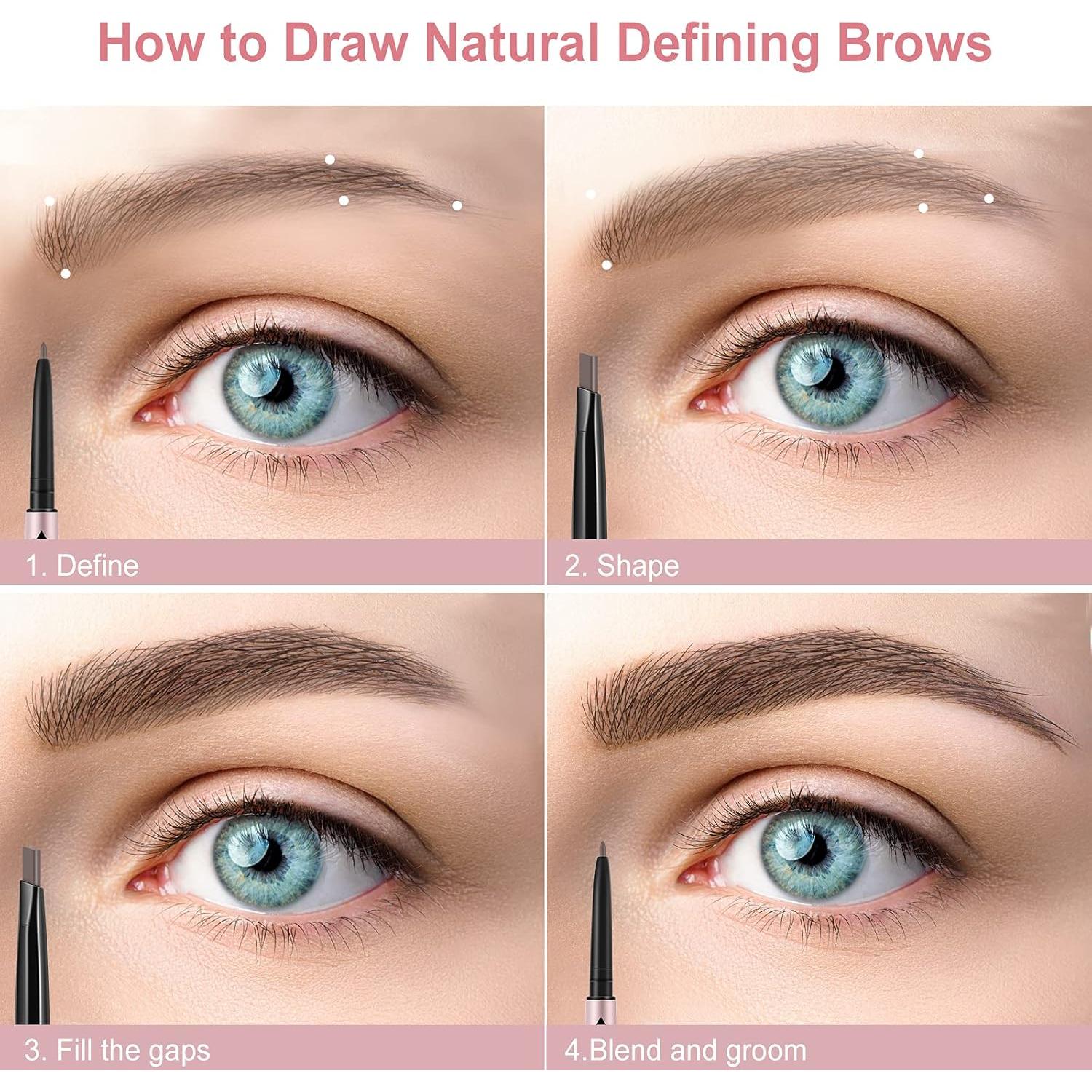 Kit de lápiz de cejas TurritopsisD 2 en 1 a prueba de agua