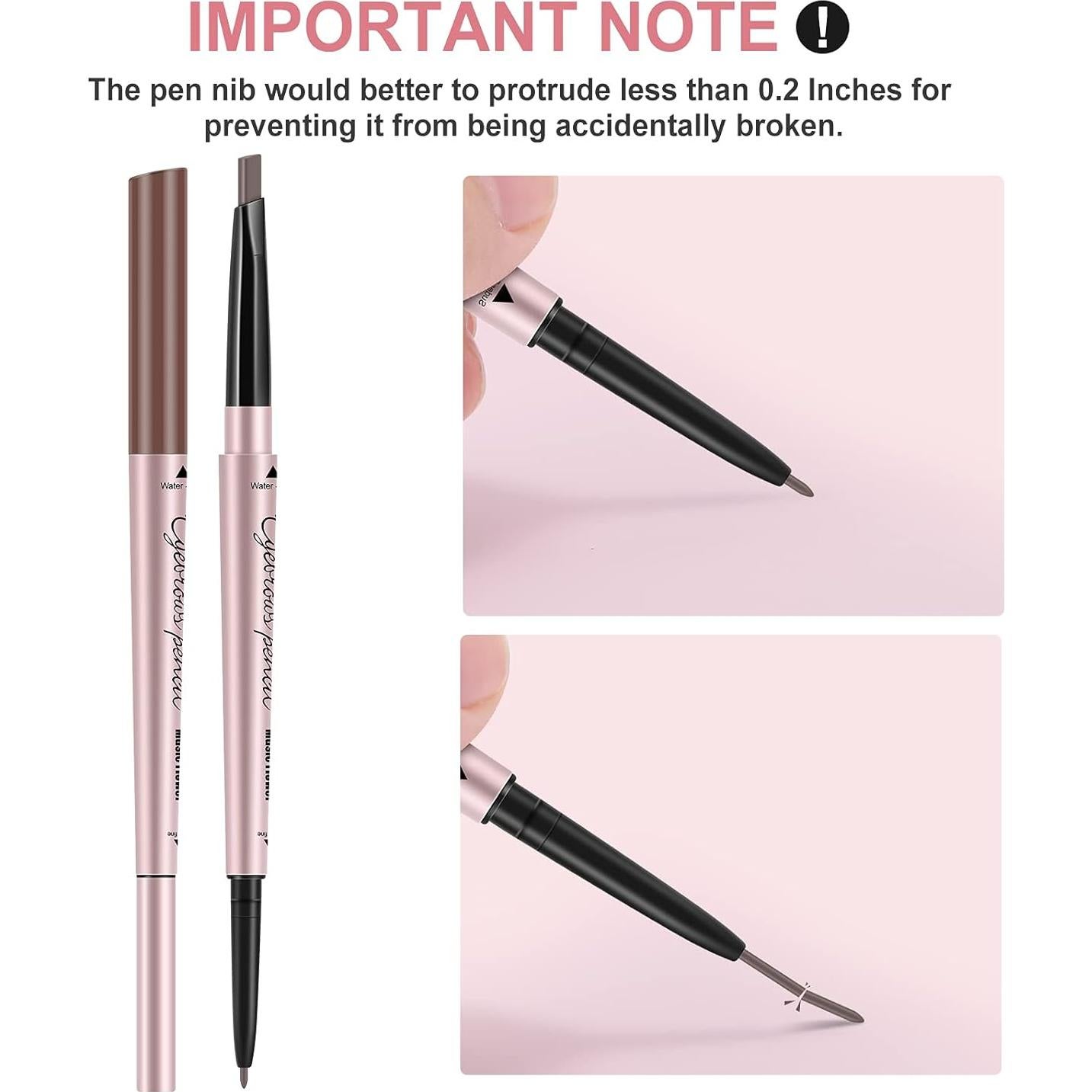 Kit de lápiz de cejas TurritopsisD 2 en 1 a prueba de agua