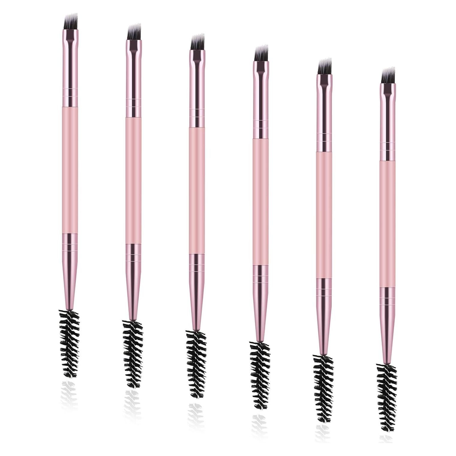 Set de 6 Cepillos de Cejas Angulados Giantree - Doble Cabeza
