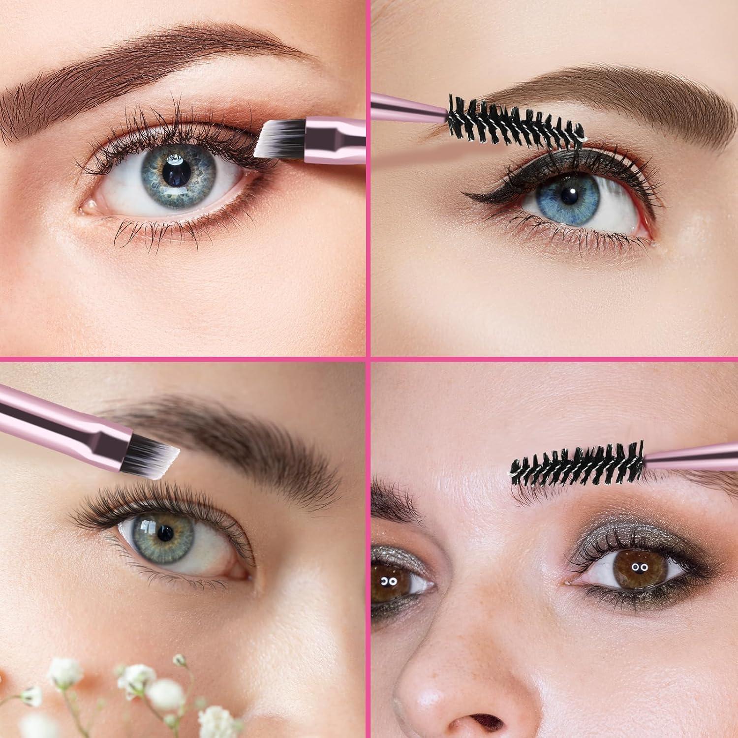 Set de 6 Cepillos de Cejas Angulados Giantree - Doble Cabeza