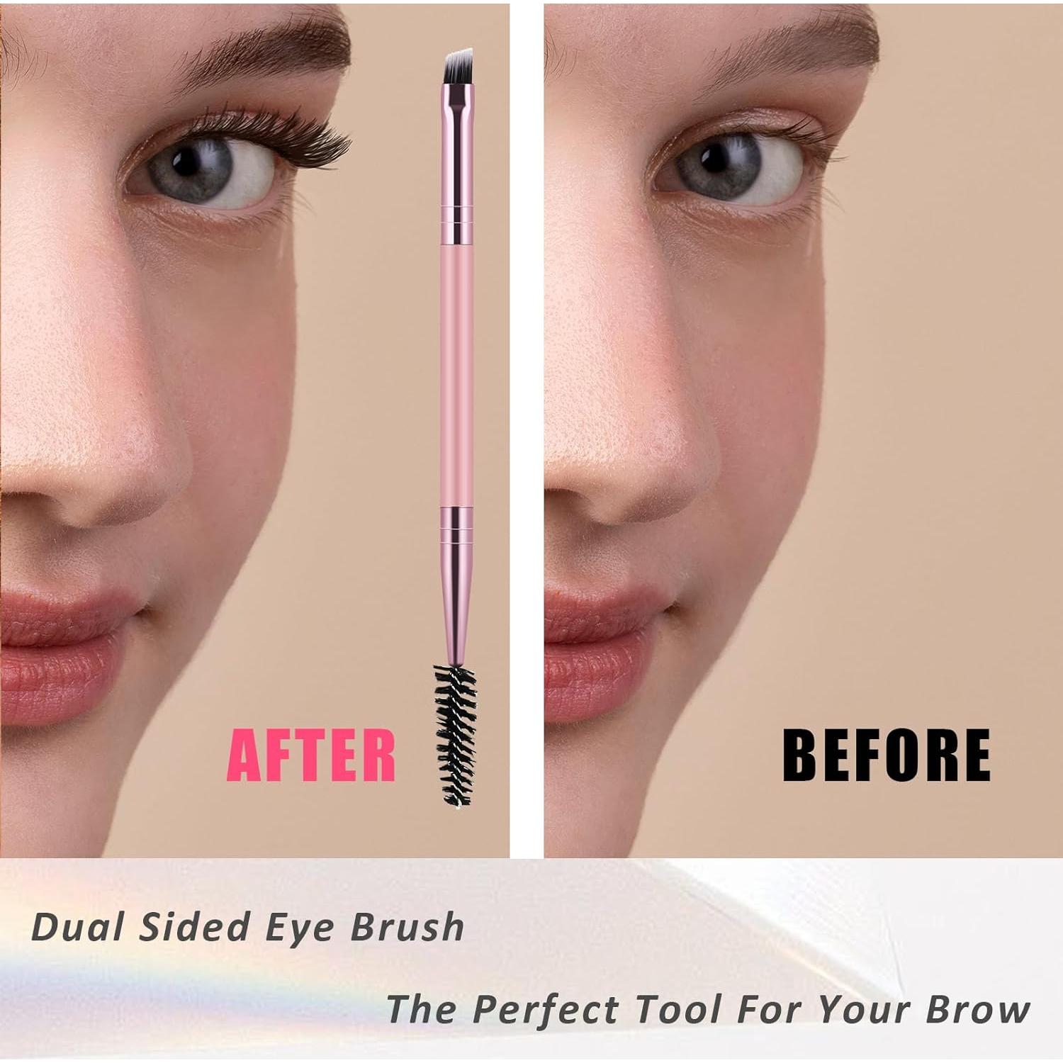 Set de 6 Cepillos de Cejas Angulados Giantree - Doble Cabeza