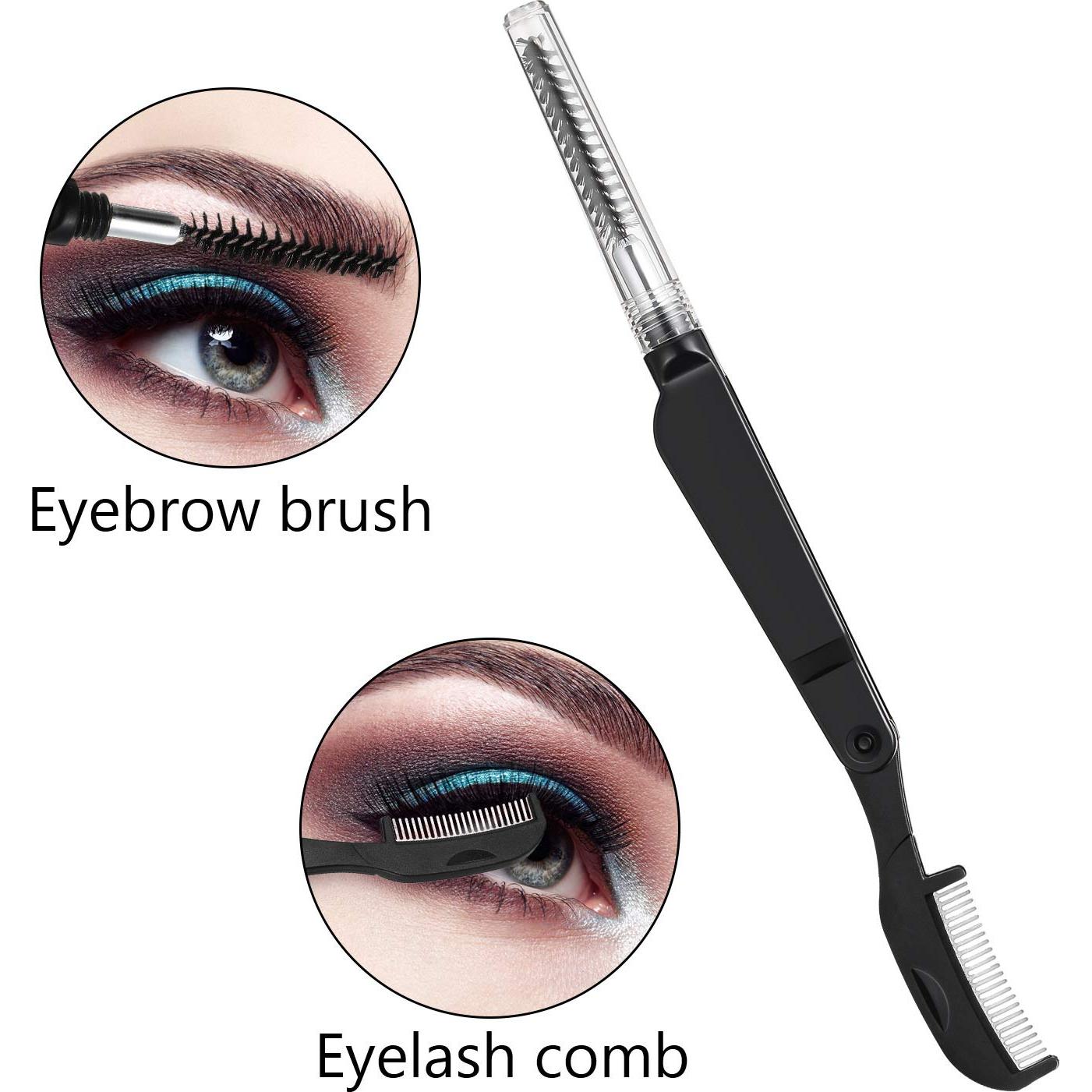 Peines de Pestañas y Cejas Boao - 4 Piezas Plegables Negro