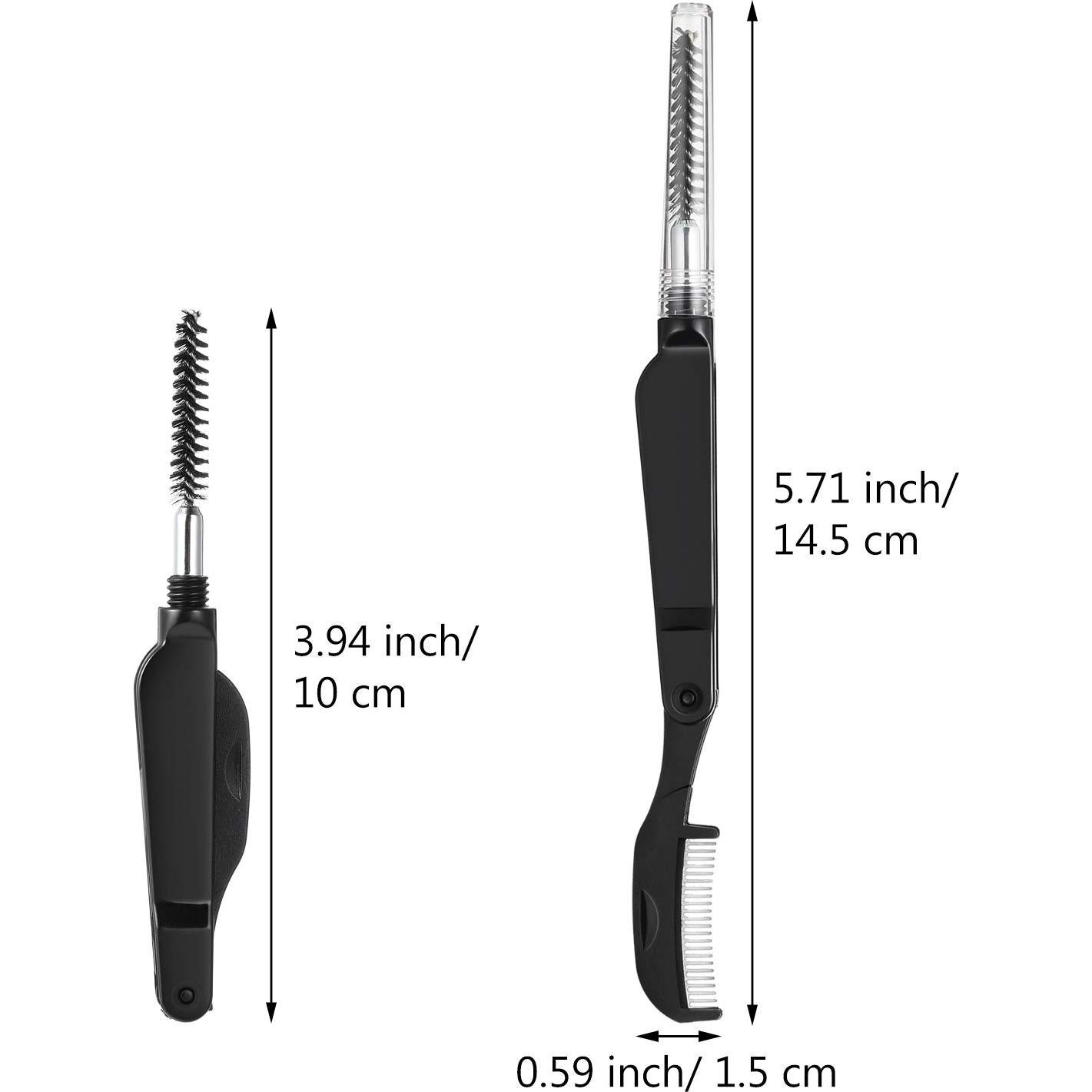 Peines de Pestañas y Cejas Boao - 4 Piezas Plegables Negro