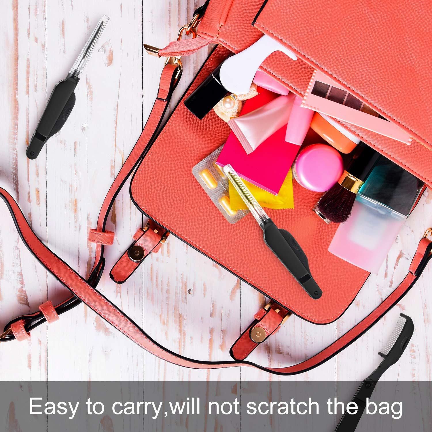 Peines de Pestañas y Cejas Boao - 4 Piezas Plegables Negro