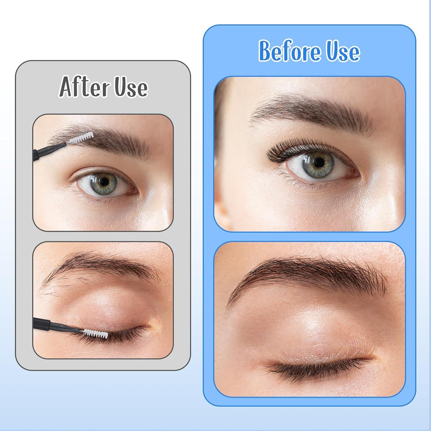 60 Micro Cepillos de Cejas LXUEJIE con Tapa - Herramienta de Belleza